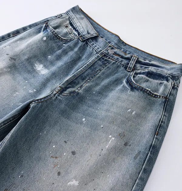 Japanese Brand Fujita x Fuka Washed ink-splashed loose straight baggy jeans Size US 32 / EU 48 - 4 Thumbnail
