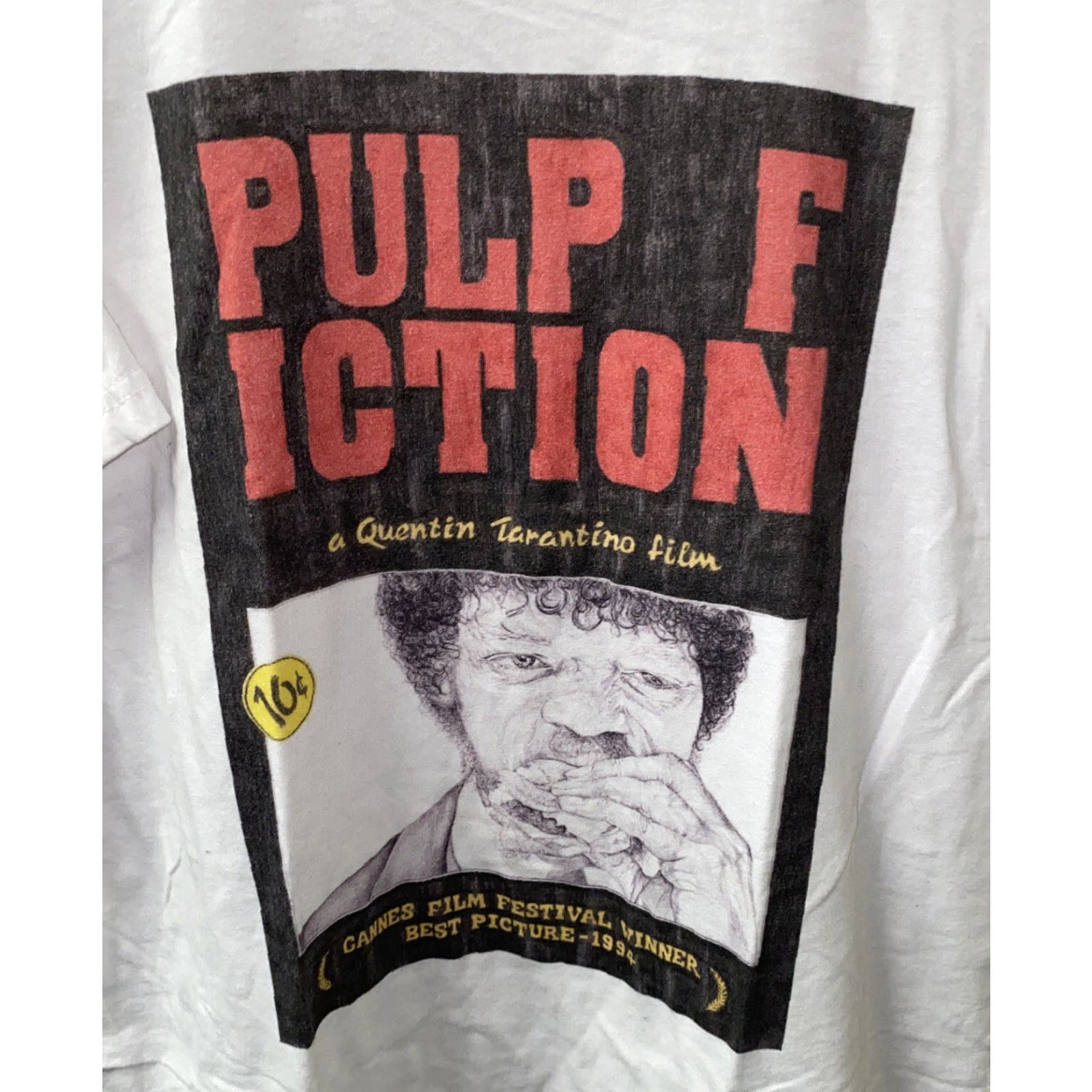 Next Level VNTG Next Level Apparel Womens White Short Sleeve Pulp Fiction T-Shirt Size L Size L / US 10 / IT 46 - 2 Thumbnail