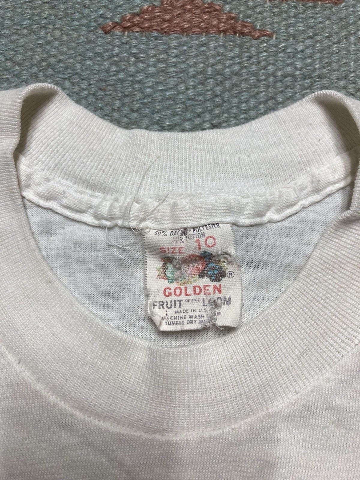 Vintage 70s blank white t shirt fruit of loom boy 10 womens baby tee Size XXS / US 00 / IT 34 - 5 Thumbnail