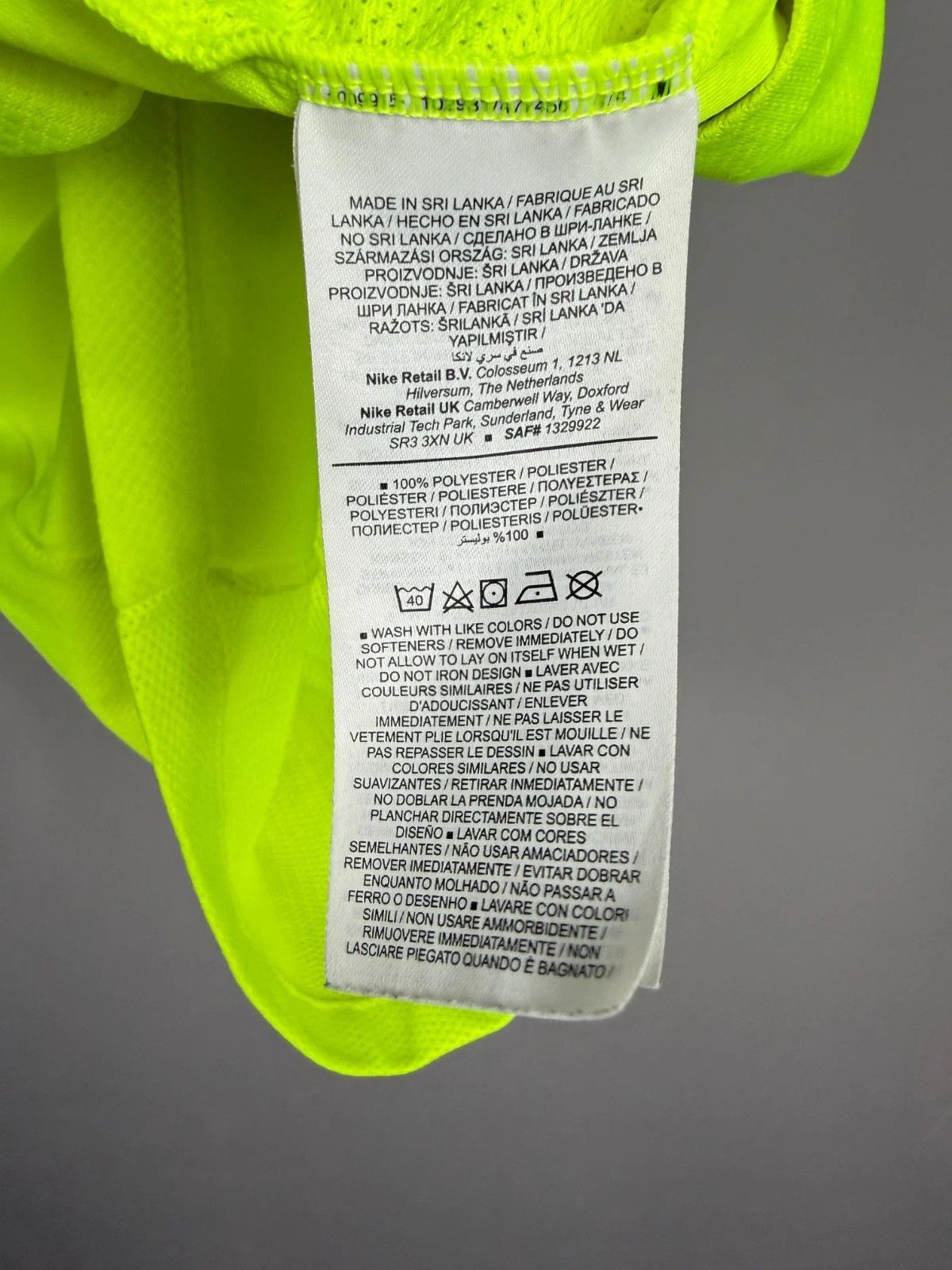 Nike Nike FC Zürich 2023/24 GK Third Jersey Neon Yellow Shirt Size US XL / EU 56 / 4 - 6 Thumbnail