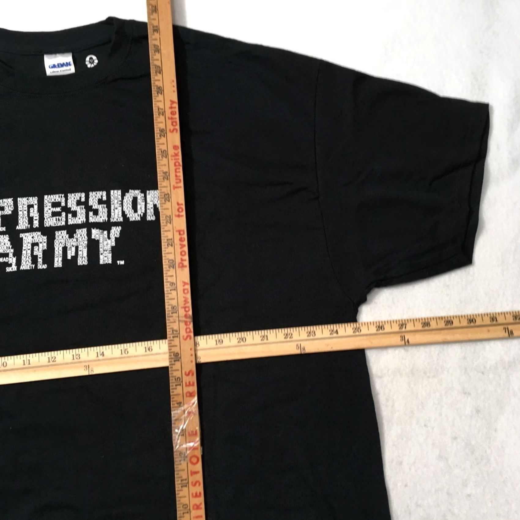 Gildan Gildan DEPRESSION ARMY COMBAT Shirt Mens 2XL Black Short Sleeve Crew Neck T-Shirt Graphic Print Vintage No Size US XXL / EU 58 / 5 - 5 Thumbnail