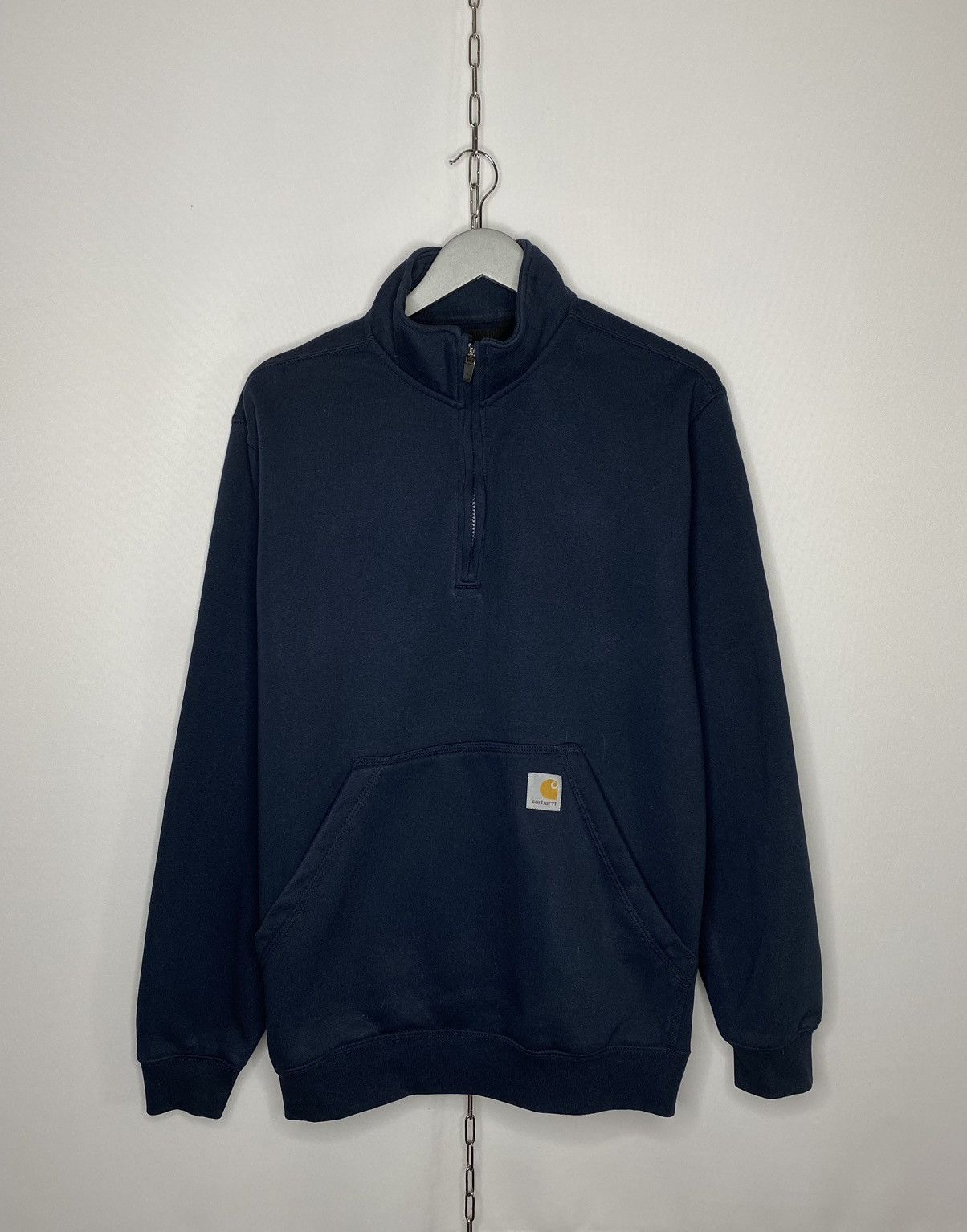 Carhartt 1/3 Zip Sweatshirt Pullover Hoodie Sweater Navy Blue