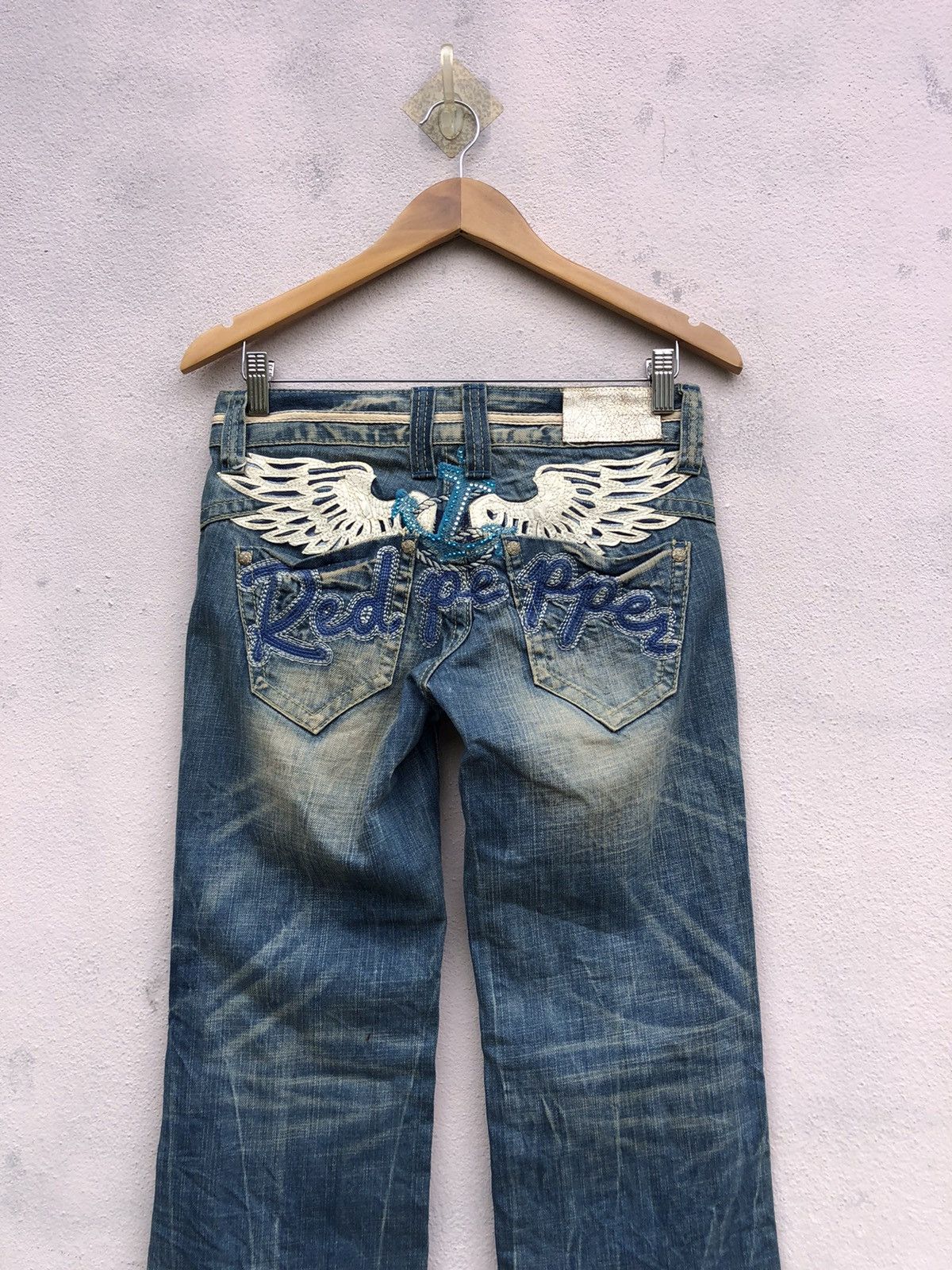 If Six Was Nine RED PEPPER Gold Label Embroidered Distressed Jeans Size US 26 / EU 42 - 6 Thumbnail