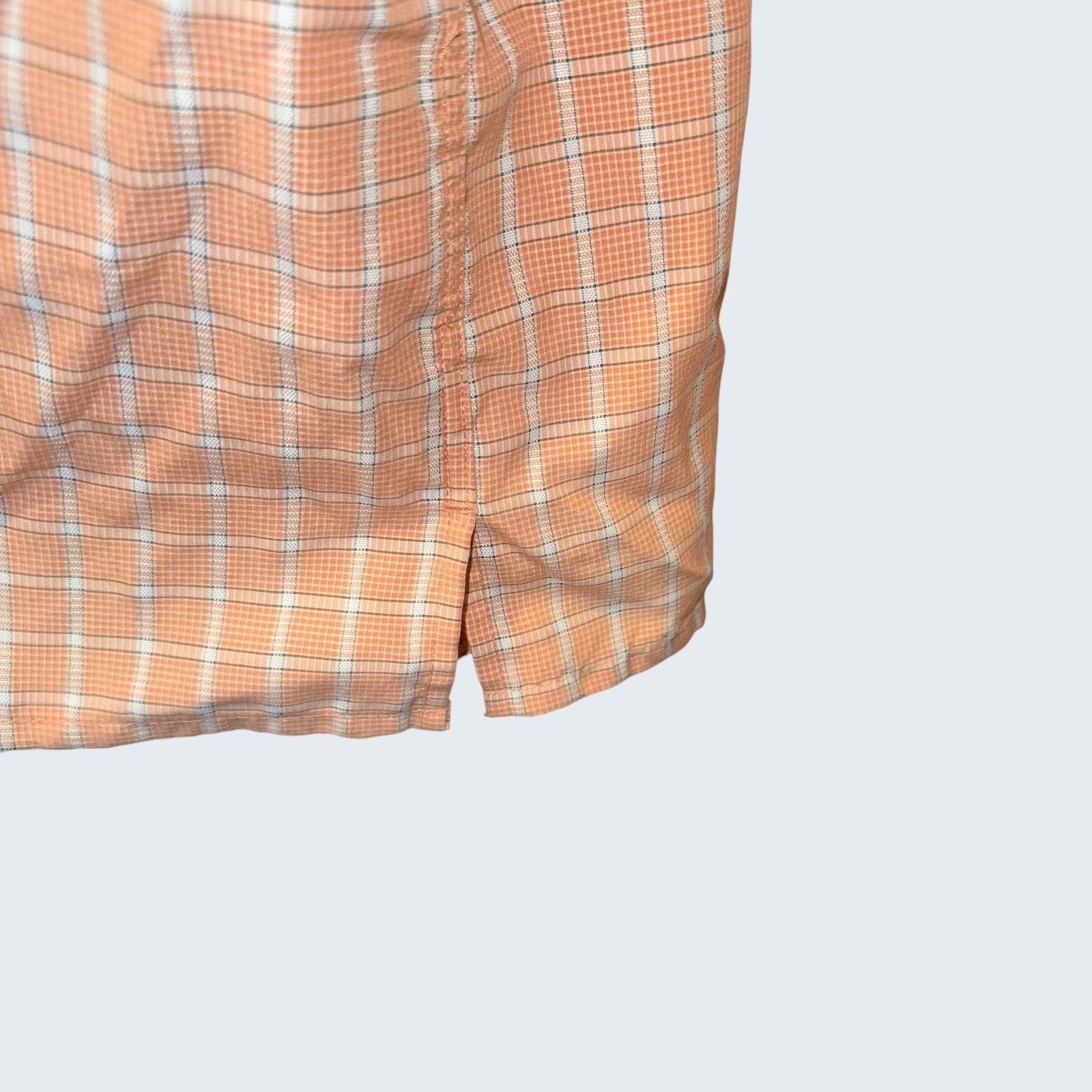 Joseph & Feiss Joseph & Feiss Mens 3X Orange Plaid Button Down Short Sleeve Size US XXL / EU 58 / 5 - 6 Thumbnail