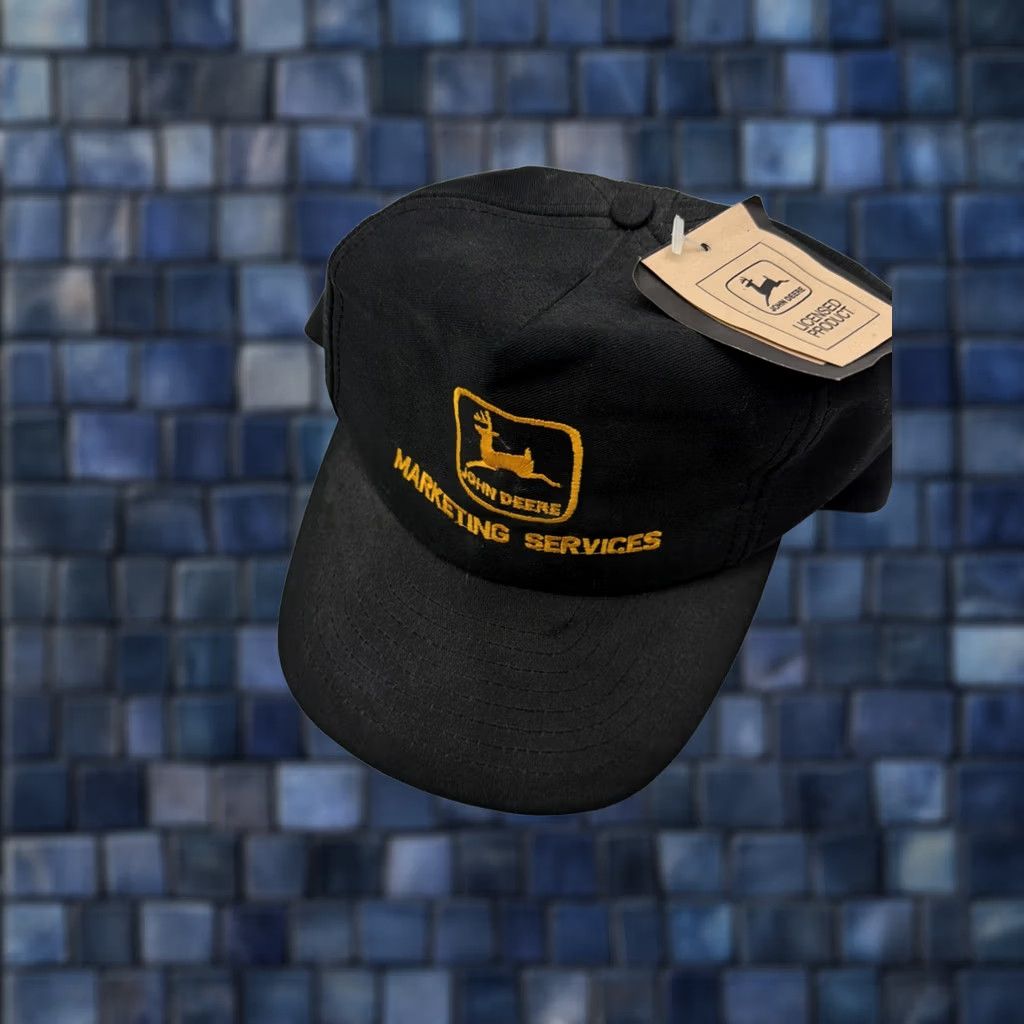 John Deere VINTAGE John Deere Snapback Hat Cap Black USA Men One Size NOS Size ONE SIZE - 1 Thumbnail