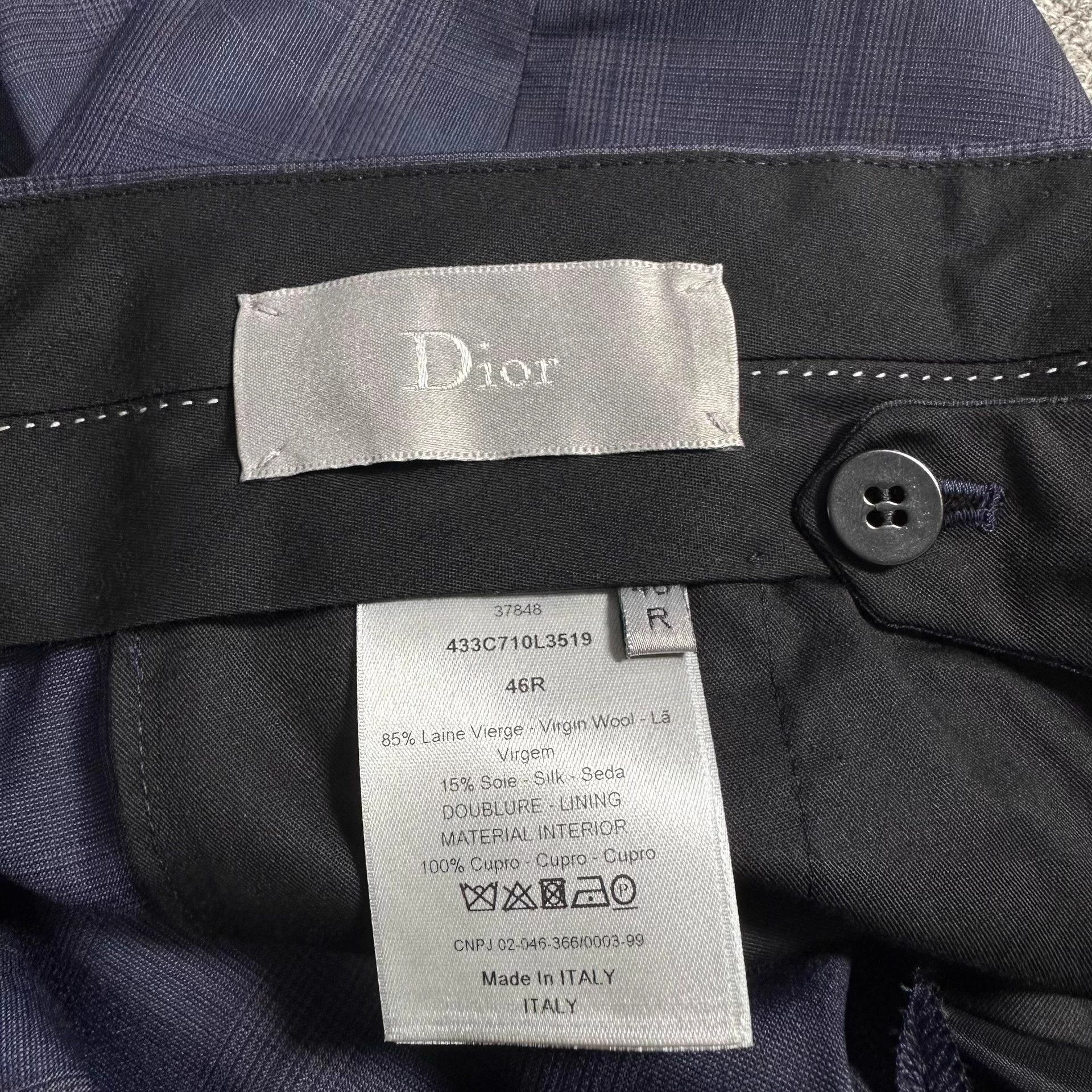 Dior Dior Midnight Blue Purple Tint Check Suit 46 Size 46R - 9 Thumbnail