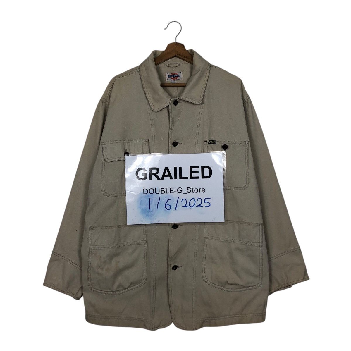 Japanese Brand Pract Studio Heavyweight Canvas Shop Jacket — Boxy Fit Size US L / EU 52-54 / 3 - 1 Thumbnail