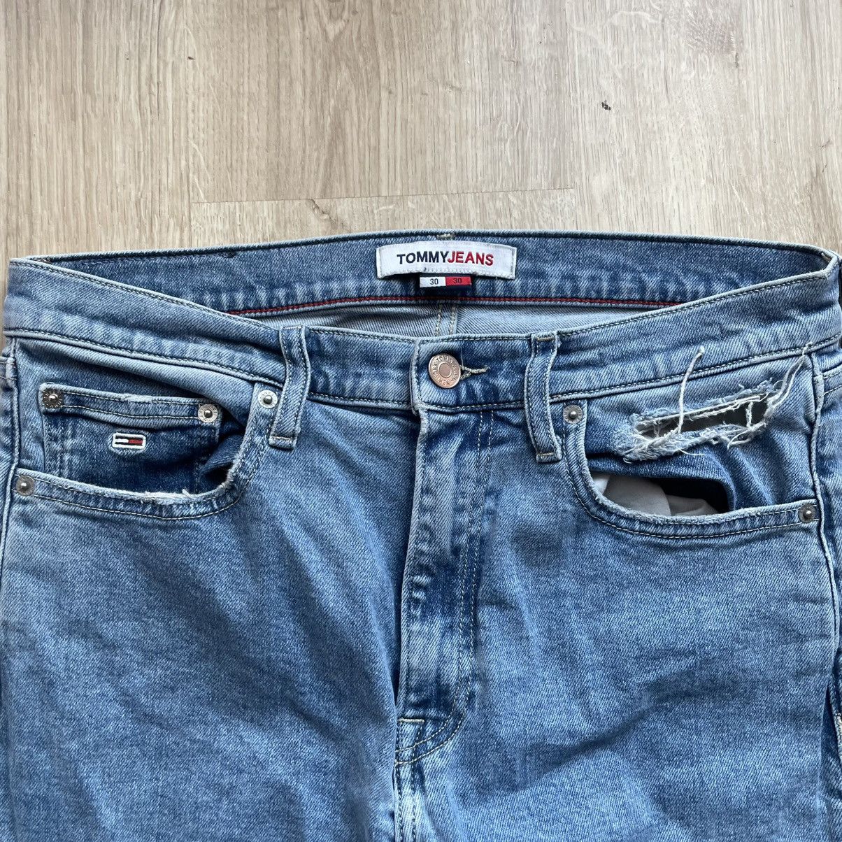 Tommy Hilfiger × Vintage Tommy Hillfiger Y2K Crazy Denim Workwear Carpenter Size US 30 / EU 46 - 4 Thumbnail