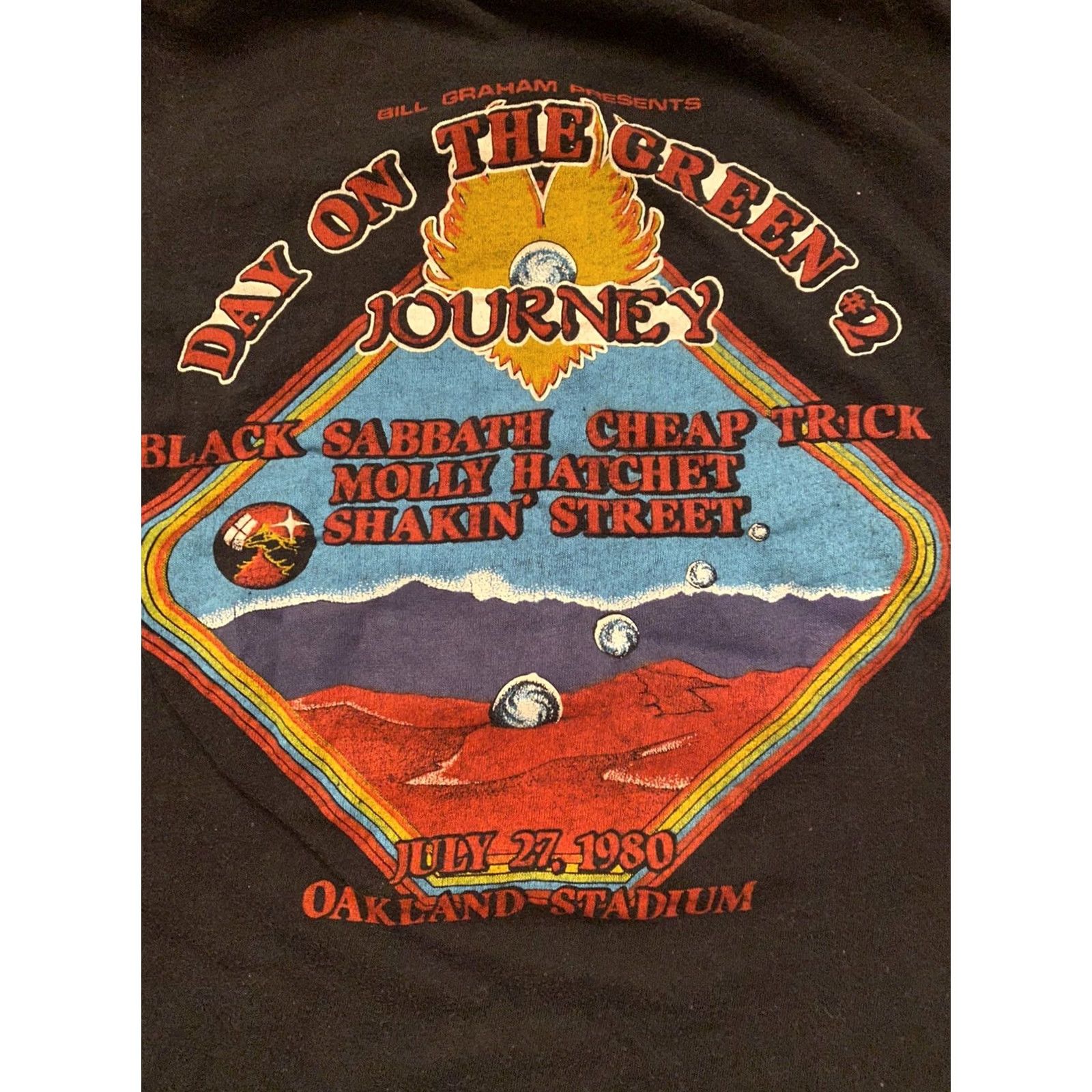 Vintage VINTAGE Journey 1980 Concert Tour Black T-Shirt M Mens 80s Day On The Green #2 16”x 22.5 Size US M / EU 48-50 / 2 - 4 Thumbnail