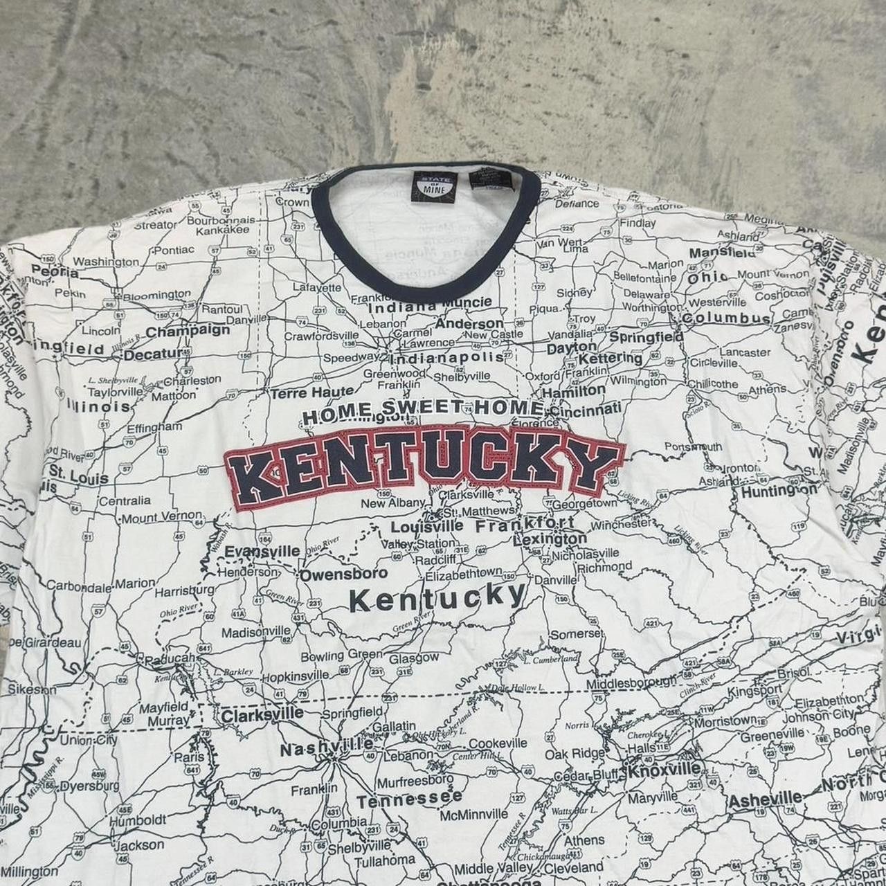 Japanese Brand × Vintage Vintage 90s State of Mine Kentucky Map AOP T-Shirt Size US XXL / EU 58 / 5 - 2 Thumbnail