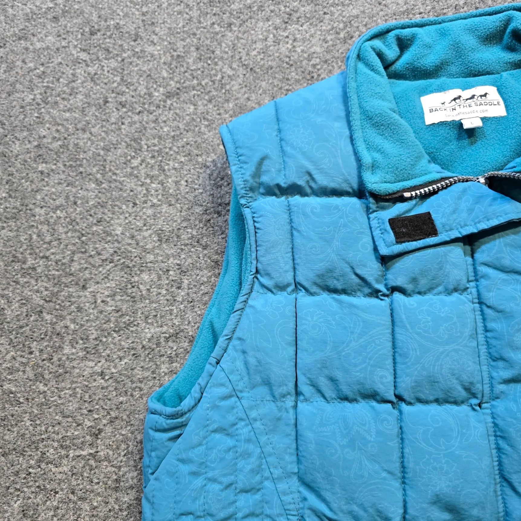 Vintage Back In The Saddle Vest Women Large Blue Green Rhinestone Riding Equestrian Hors Size L / US 10 / IT 46 - 5 Thumbnail