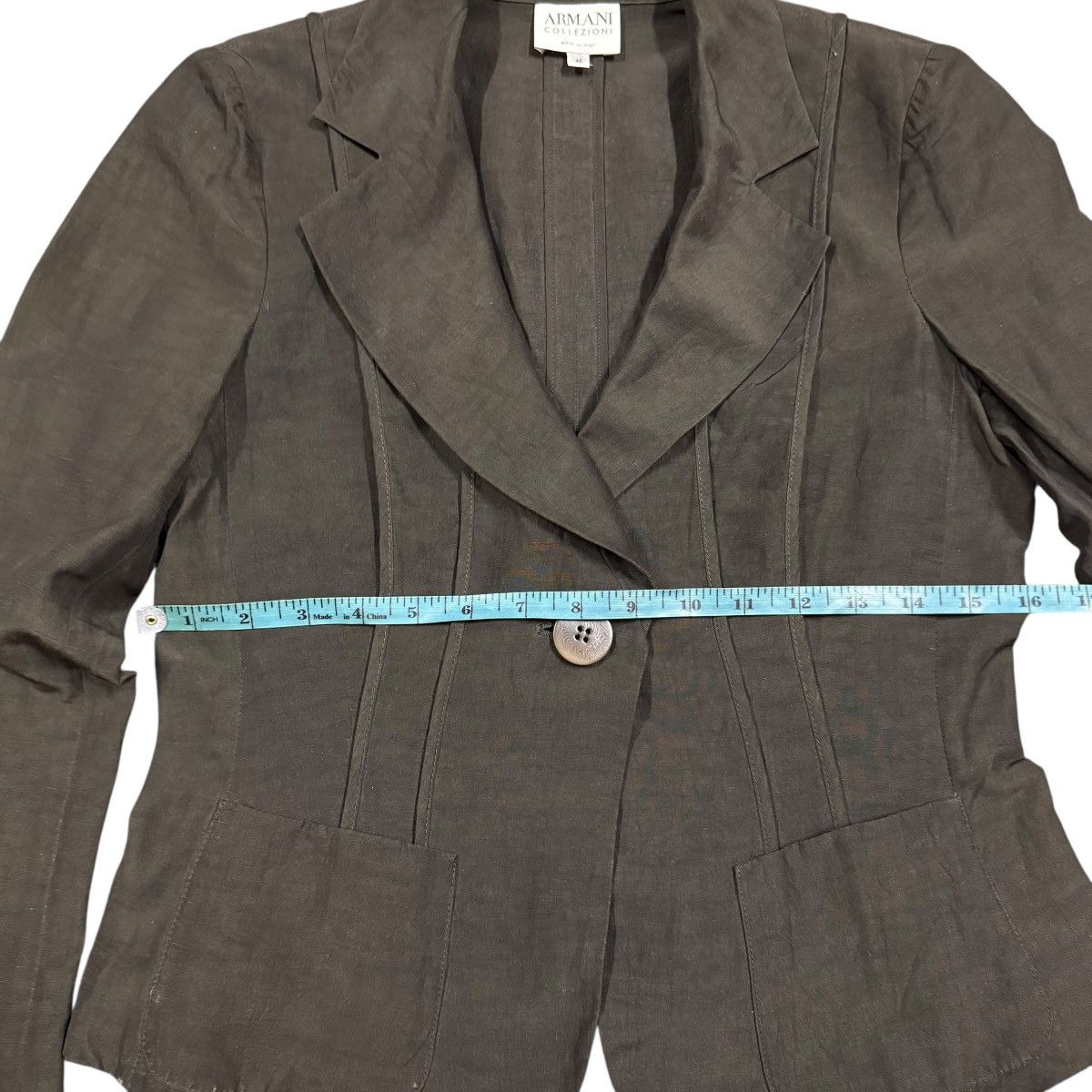 Armani Collezioni Vtg✅Luxury Armani Collezioni Silk Crop Jacket Made In Italy Size M / US 6-8 / IT 42-44 - 17 Thumbnail