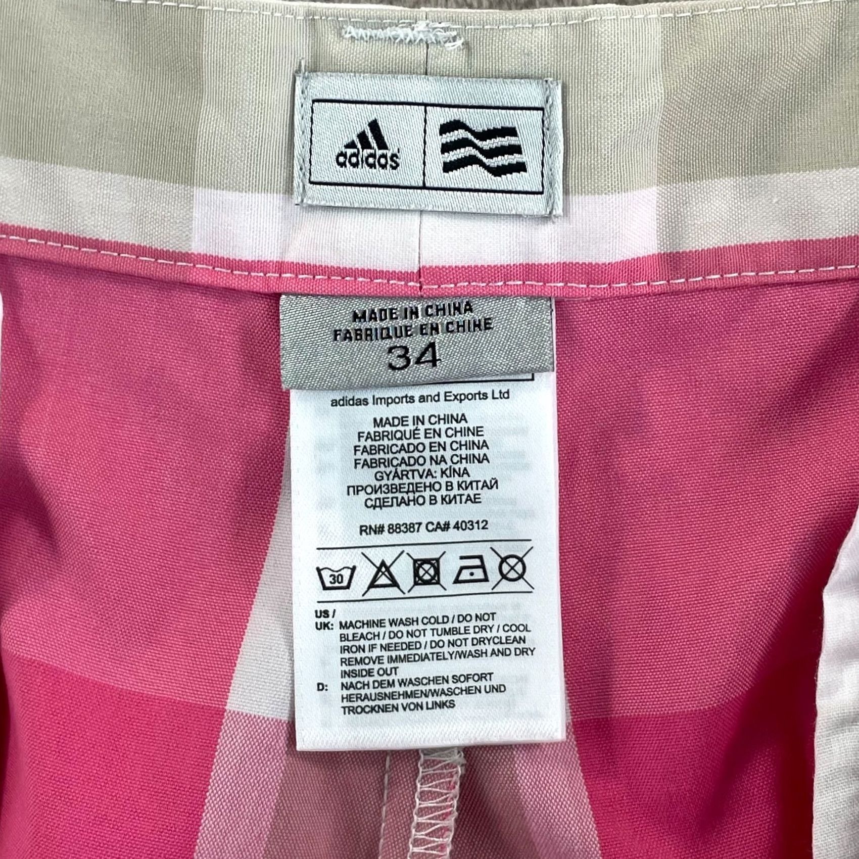 Adidas Adidas Golf Shorts Men 34 Pink Plaid Performance Flat Front NWOT Size US 34 / EU 50 - 2 Thumbnail