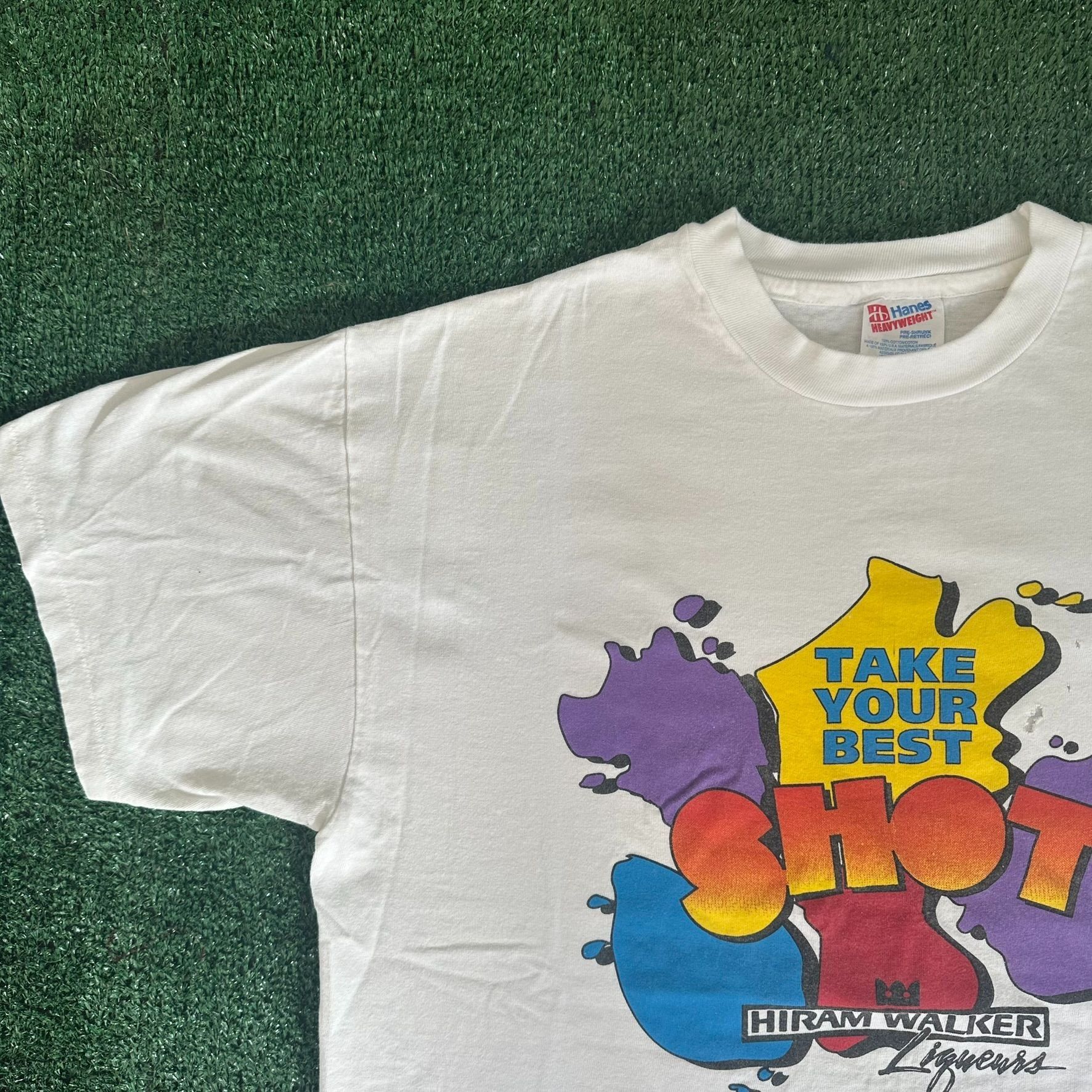 Hanes Vintage 90s Hiram Walker Liqueur T-Shirt Alcohol Liquor Tee Size US L / EU 52-54 / 3 - 3 Thumbnail