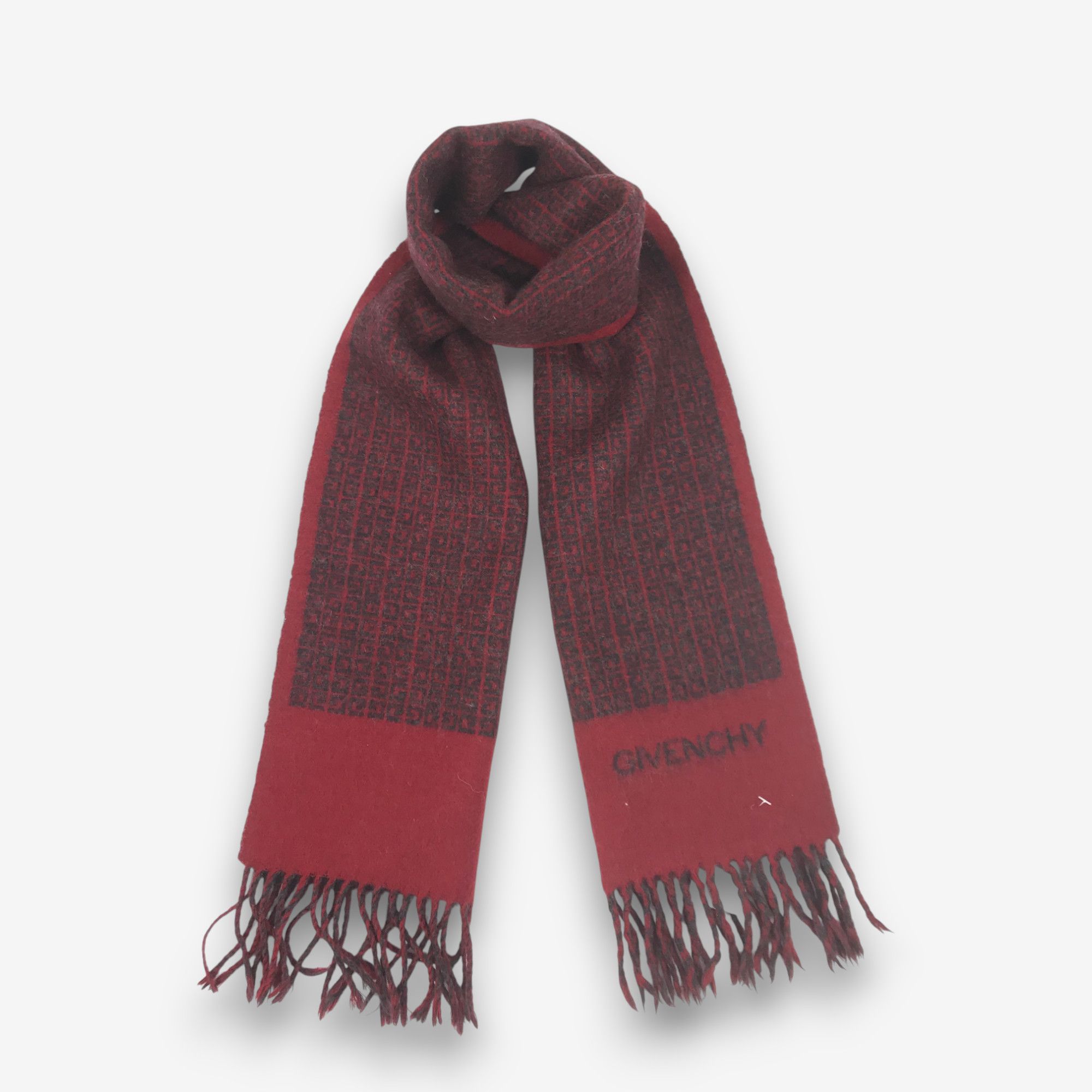 Japanese Brand Vintage 90s Givenchy Scarf Muffler Wool Cashmere Scarves Size ONE SIZE - 1 Thumbnail