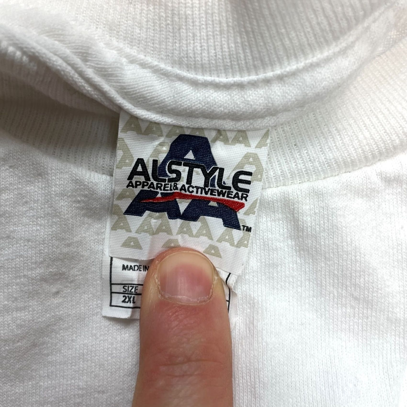 Vintage Alstyle Apparel & Activewear Shirt Mens 2XL White American Third Position T-Shirt Crew Neck Short Sleeve Jersey Cotton Logo 2XL Mens Size US XXL / EU 58 / 5 - 5 Thumbnail