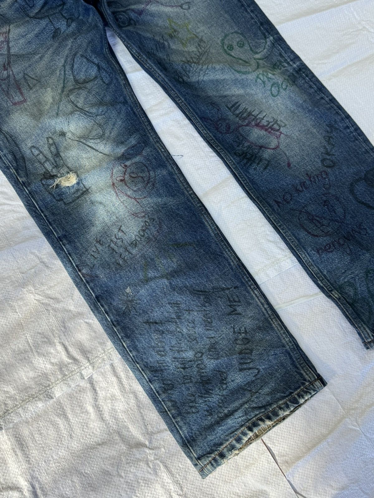 Balenciaga Balenciaga Skribble Denim (Repaired Heel Bite) Size US 30 / EU 46 - 7 Thumbnail