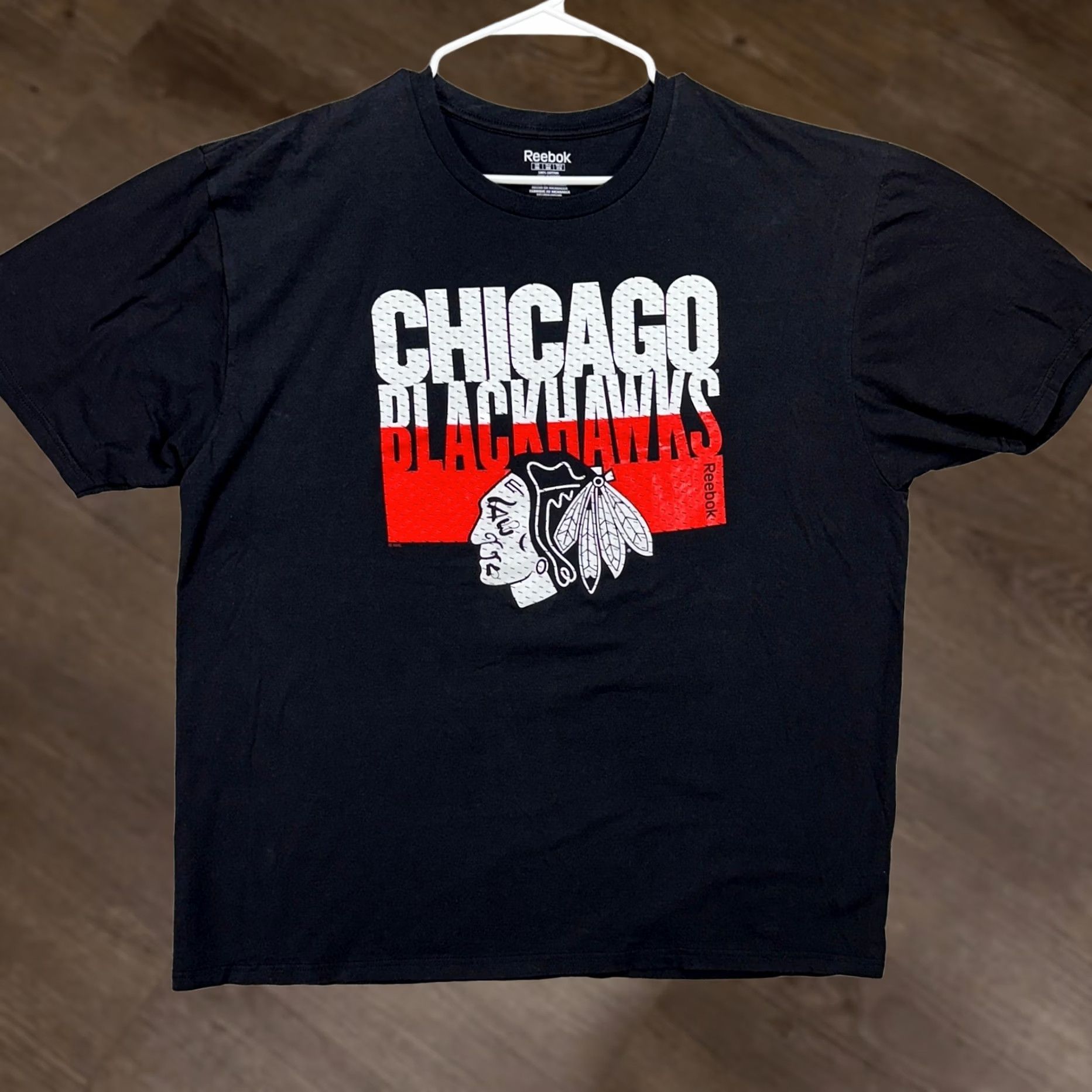 Reebok Reebok Chicago Blackhawks Mens T-Shirt 2XL Black Crewneck Short Sleeve Tee Logo Size US XXL / EU 58 / 5 - 1 Thumbnail