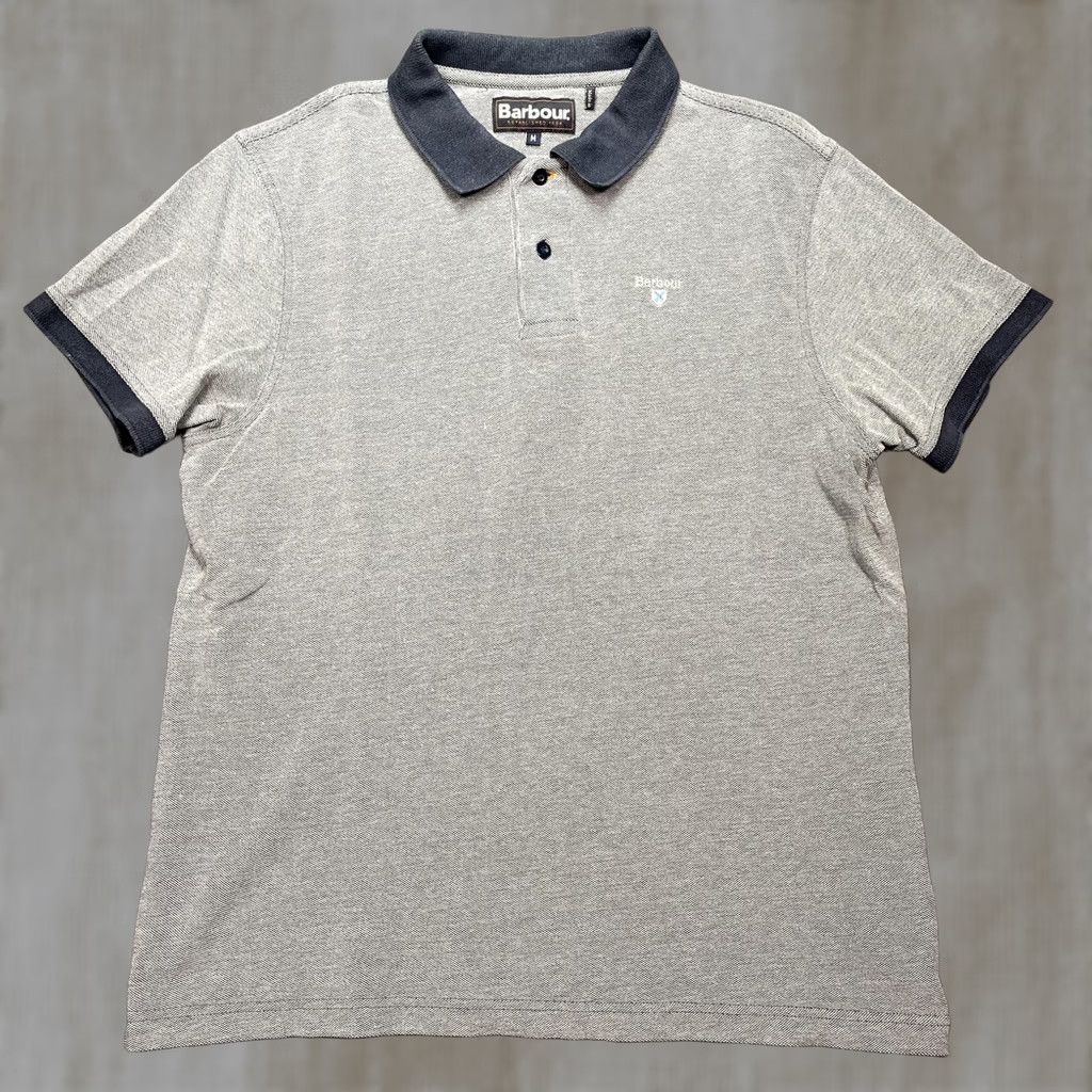 Barbour Barbour Polo Shirt Mens Medium Gray Contrast Collar Cotton Logo Short Sleeve Size US M / EU 48-50 / 2 - 1 Thumbnail
