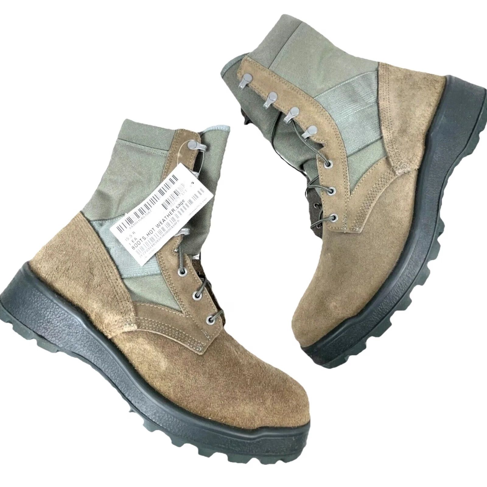 Vibram VINTAGE Army Military Sage Green Combat Boots Mens Size 15.5 R Vibram UFCW USA Boots Size US 15 / EU 48 - 2 Thumbnail