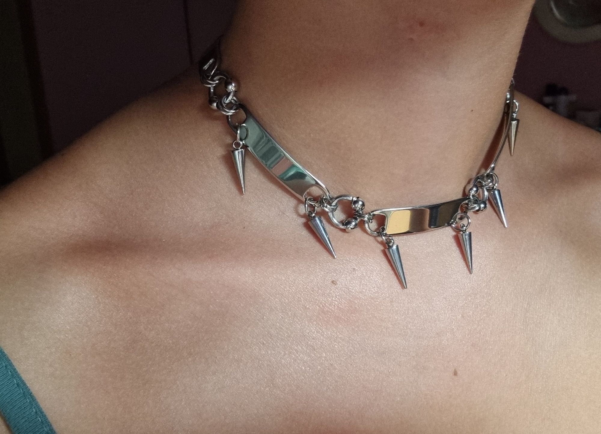 Jewelry Titanium Steel Rivet Choker Necklace Size ONE SIZE - 3 Thumbnail