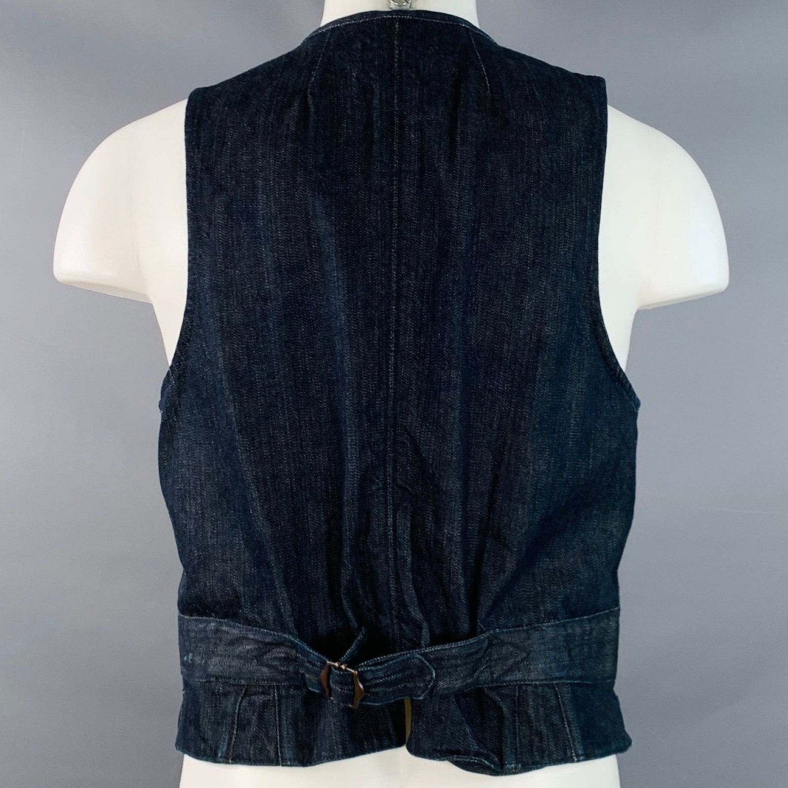 Marc Jacobs MARC JACOBS x WRANGLER Indigo Cotton Denim Button Up Vest Size 42R - 3 Thumbnail