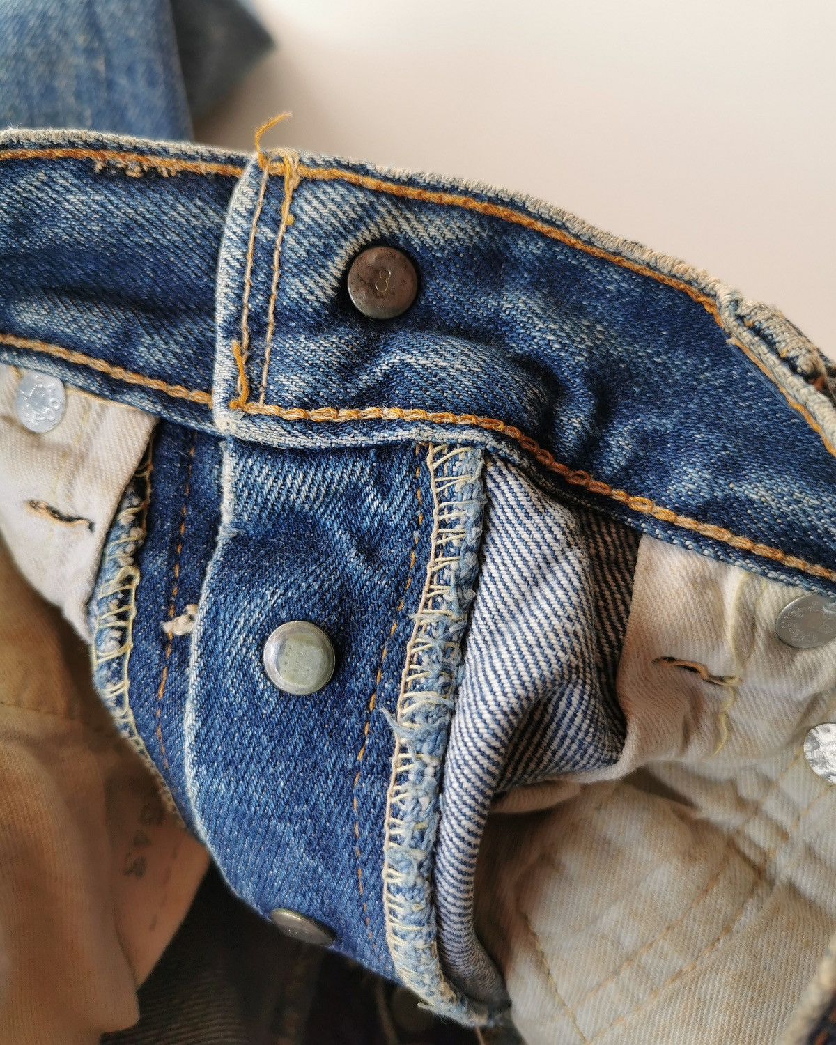 Levi's × Vintage Levis Vintage Rindem Top Button Stamp No 8 Selvedge Denim Size US 28 / EU 44 - 13 Thumbnail