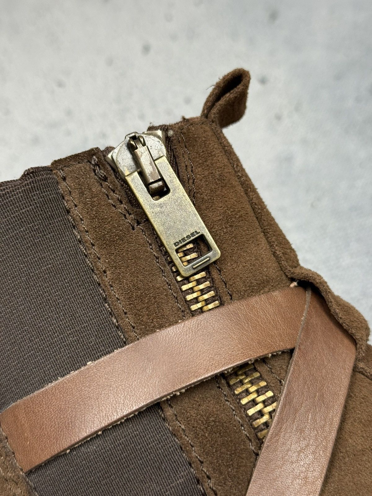 Diesel Diesel Suede Leather Heeled Ankle Boots Brown Buckle Strap Size US 8 / IT 38 - 12 Thumbnail