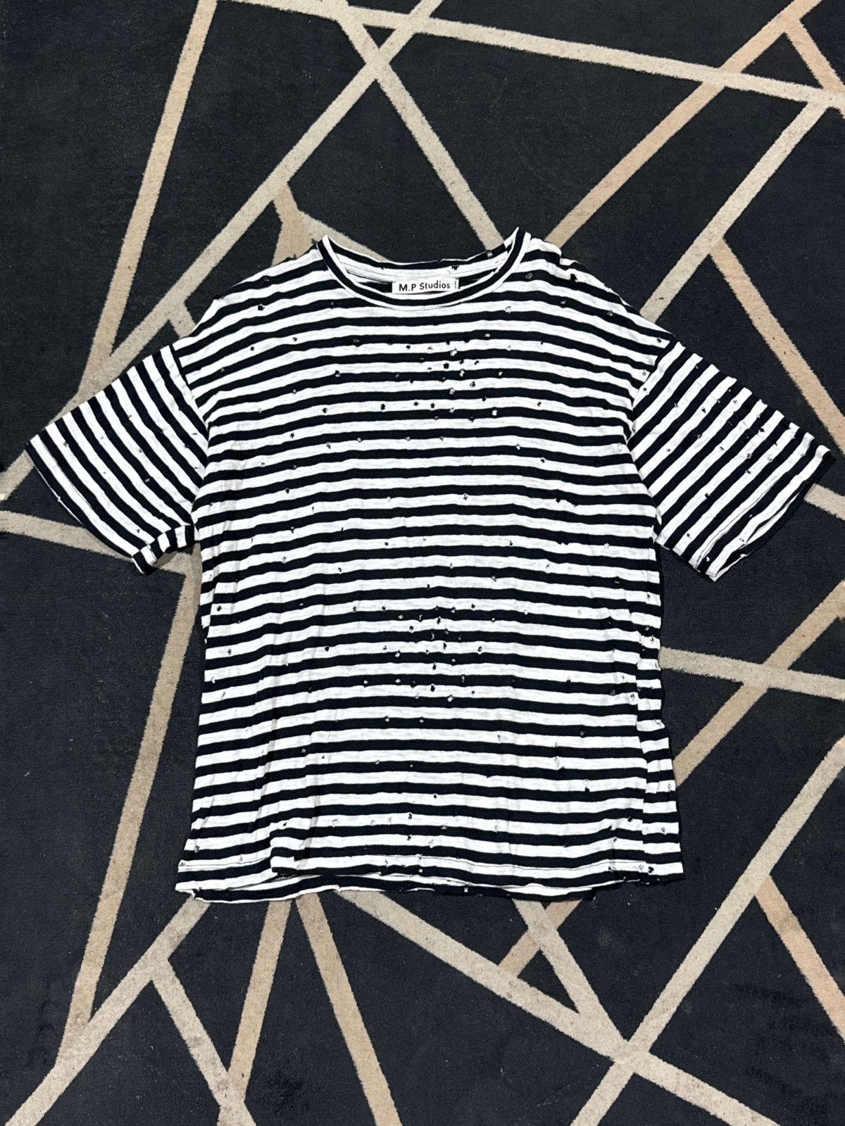 Japanese Brand Striped Distressed SS18 MP Studio Tees Size US M / EU 48-50 / 2 - 1 Thumbnail