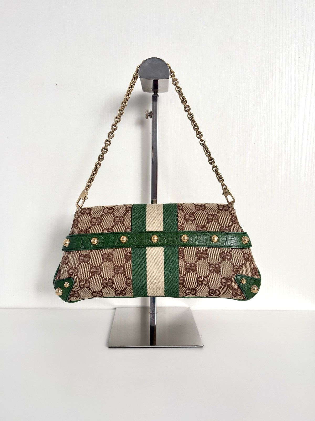 Gucci Gucci Horsebit Green Chain Clutch Size ONE SIZE - 13 Thumbnail