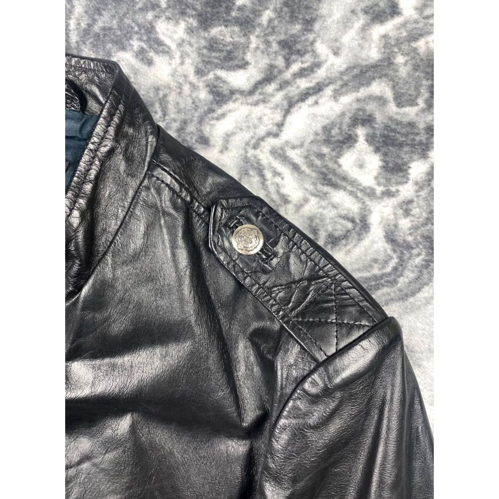 Allsaints AllSaints Leather Shirt Bomber Jacket Men M Black Regular Zip Biker Coat Leather Lining Winter Spring Fall Ride Mens Size US M / EU 48-50 / 2 - 6 Thumbnail