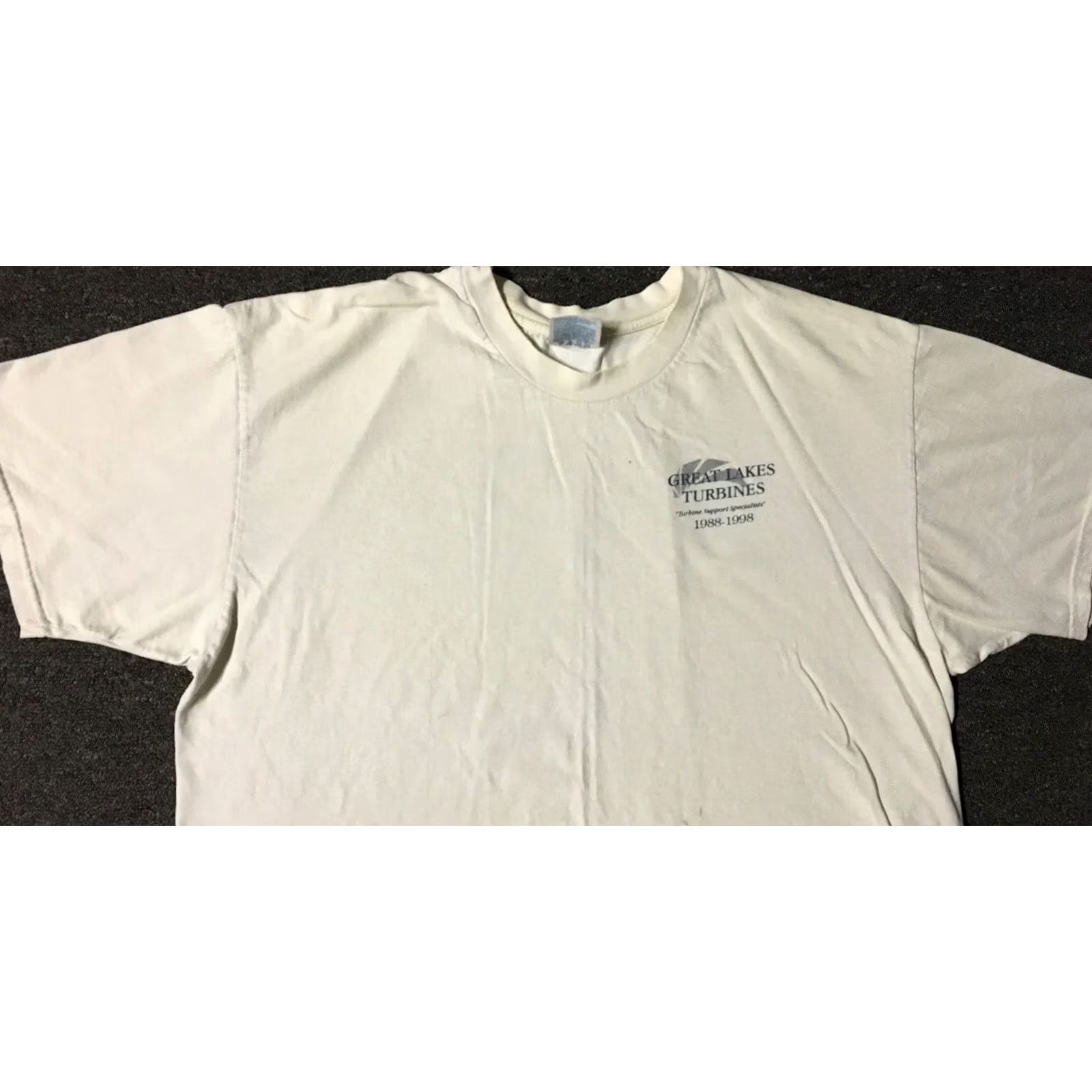 Vintage VINTAGE Great Lakes Turbines Shirt XL White 90s Grunge Planes Aviations USAF NBAA Las Vegas Mens Graphic Tee Size US XL / EU 56 / 4 - 6 Thumbnail