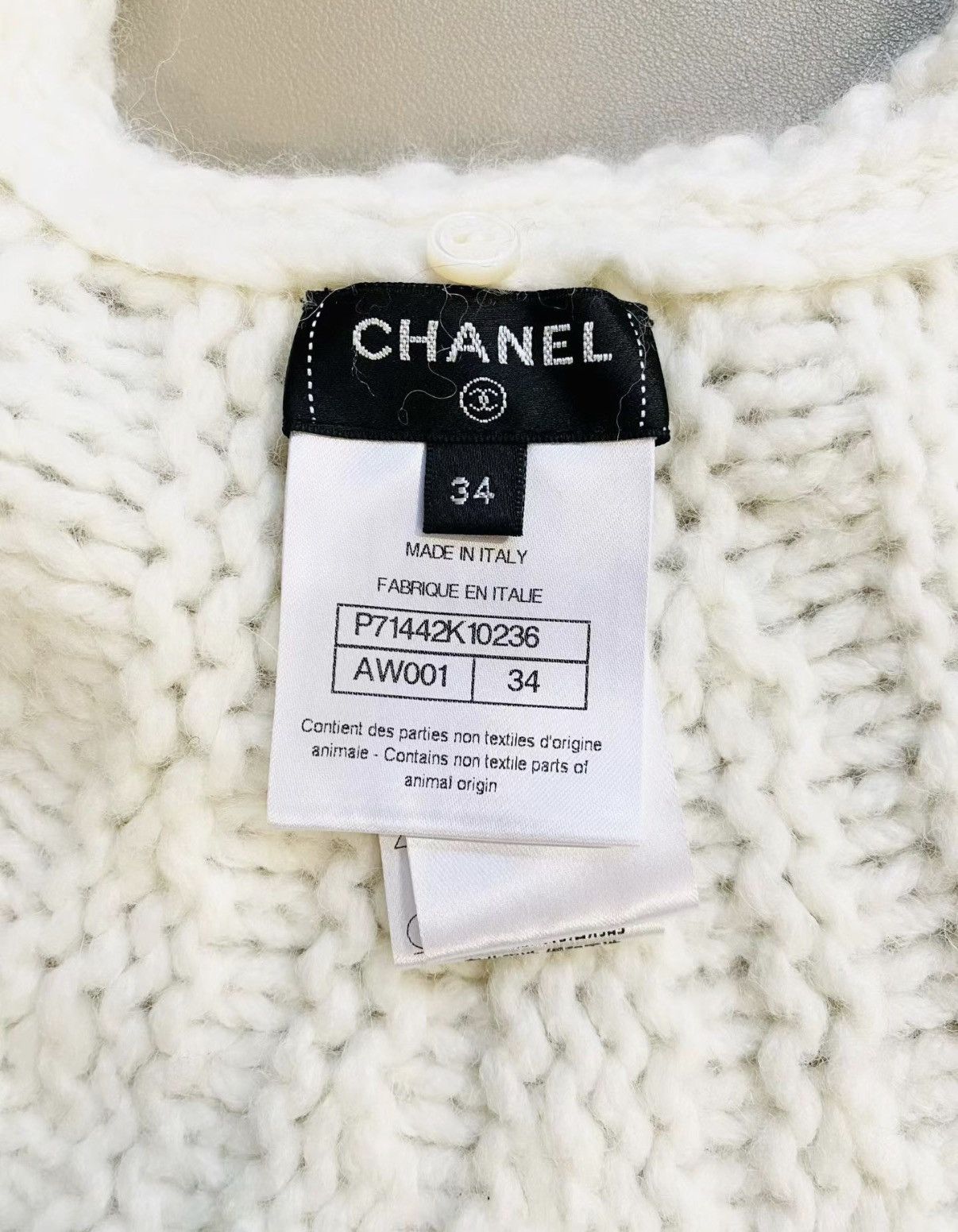 Chanel Chanel 21B White Cape Collar Knit Sweater J33 Size XXS / US 00 / IT 34 - 5 Thumbnail
