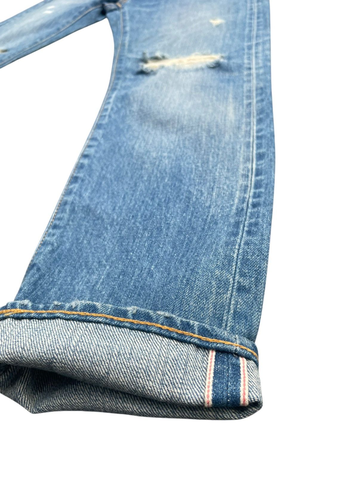 Japanese Brand Ungrid Distresed Selvedge Jeans Size 29" - 3 Thumbnail