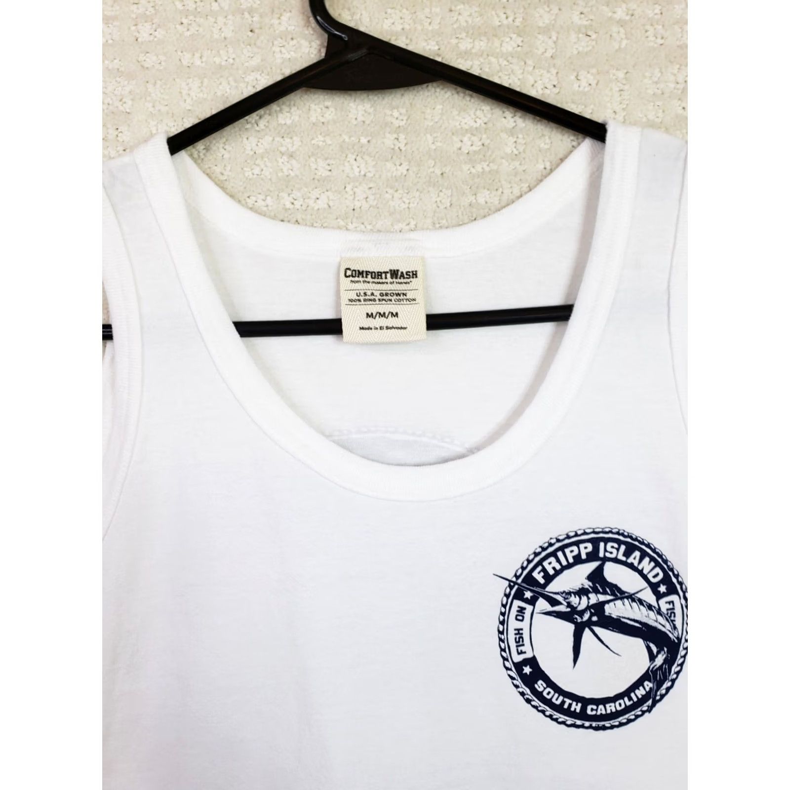 Vintage Comfort Wash Tank Top White Beach Fishing Sleeveless Men Women M Cotton Jersey Round Neck Easy Care Adult Regular Size M / US 6-8 / IT 42-44 - 5 Thumbnail