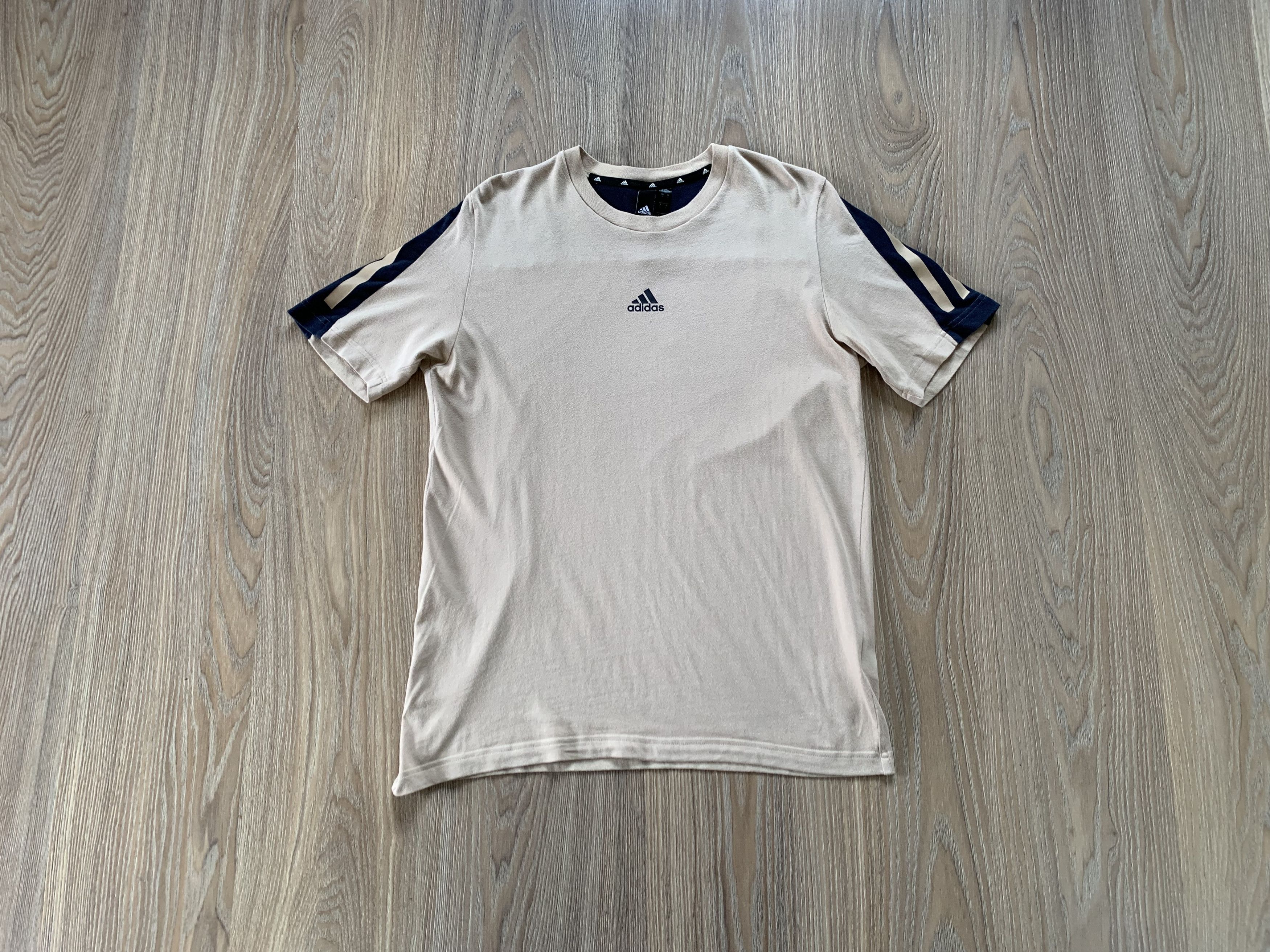 Adidas Adidas Centr Logo Beige Cotton T-Shirt Size US S / EU 44-46 / 1 - 1 Thumbnail
