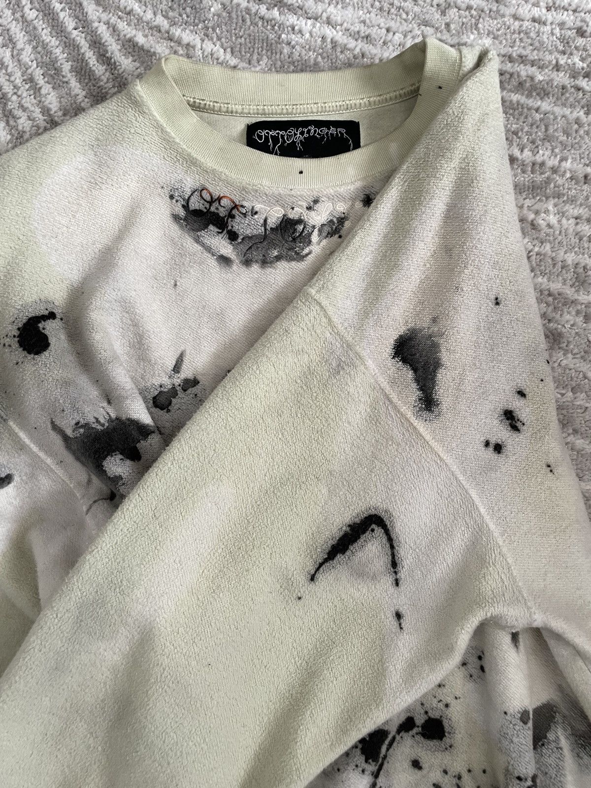 Ottolinger Ottolinger Aloe Green Damaged Worn Paint Splatter Sweatshirt Size US S / EU 44-46 / 1 - 6 Thumbnail