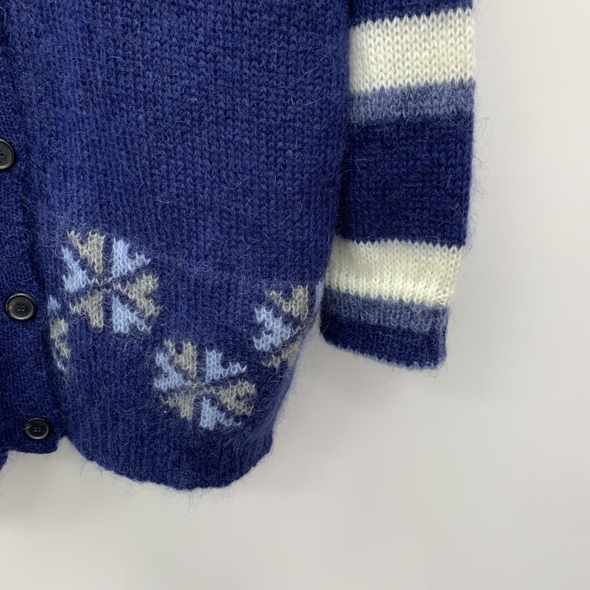 Loewe Loewe Dark Blue Polar Bear Mohair V-neck Knit Cardigan K26WX Size M / US 6-8 / IT 42-44 - 5 Thumbnail