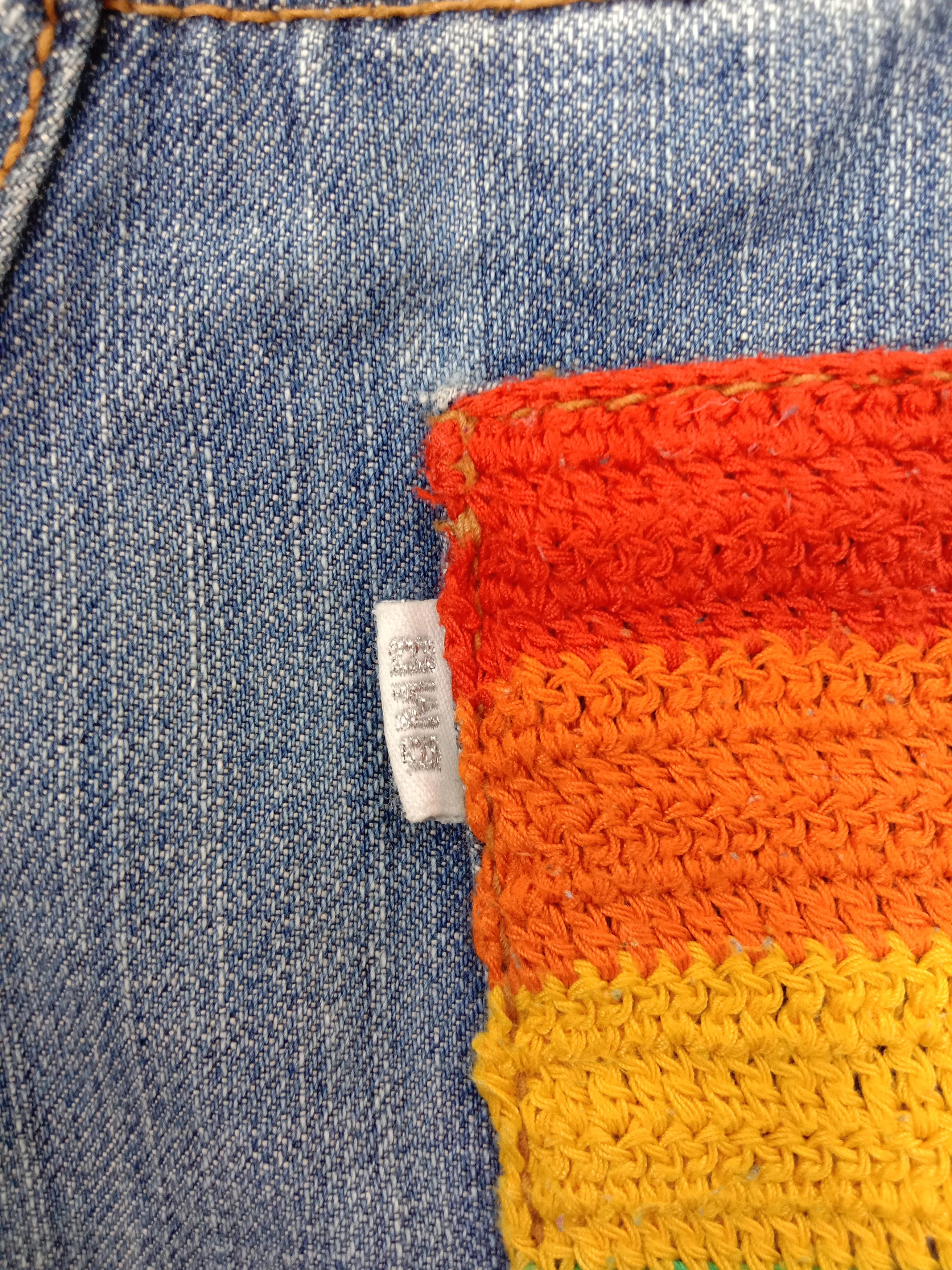 Japanese Brand Vintage Blue Moon Blue Rainbow Knitted Pocket Jeans Size 27" / US 4 / IT 40 - 12 Thumbnail