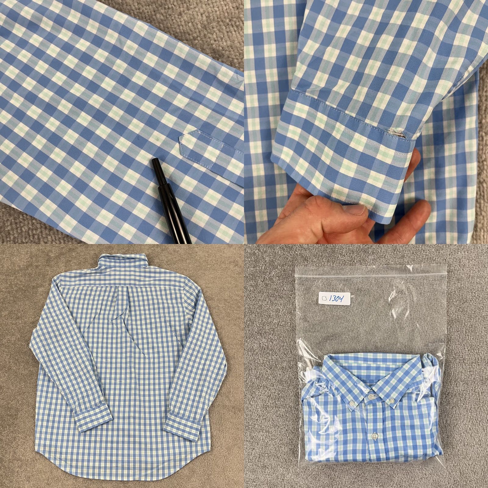 Vineyard Vines Vineyard Vines Whale Shirt Mens L Blue White Plaid Performance Button-Down Shirt Size US L / EU 52-54 / 3 - 8 Thumbnail