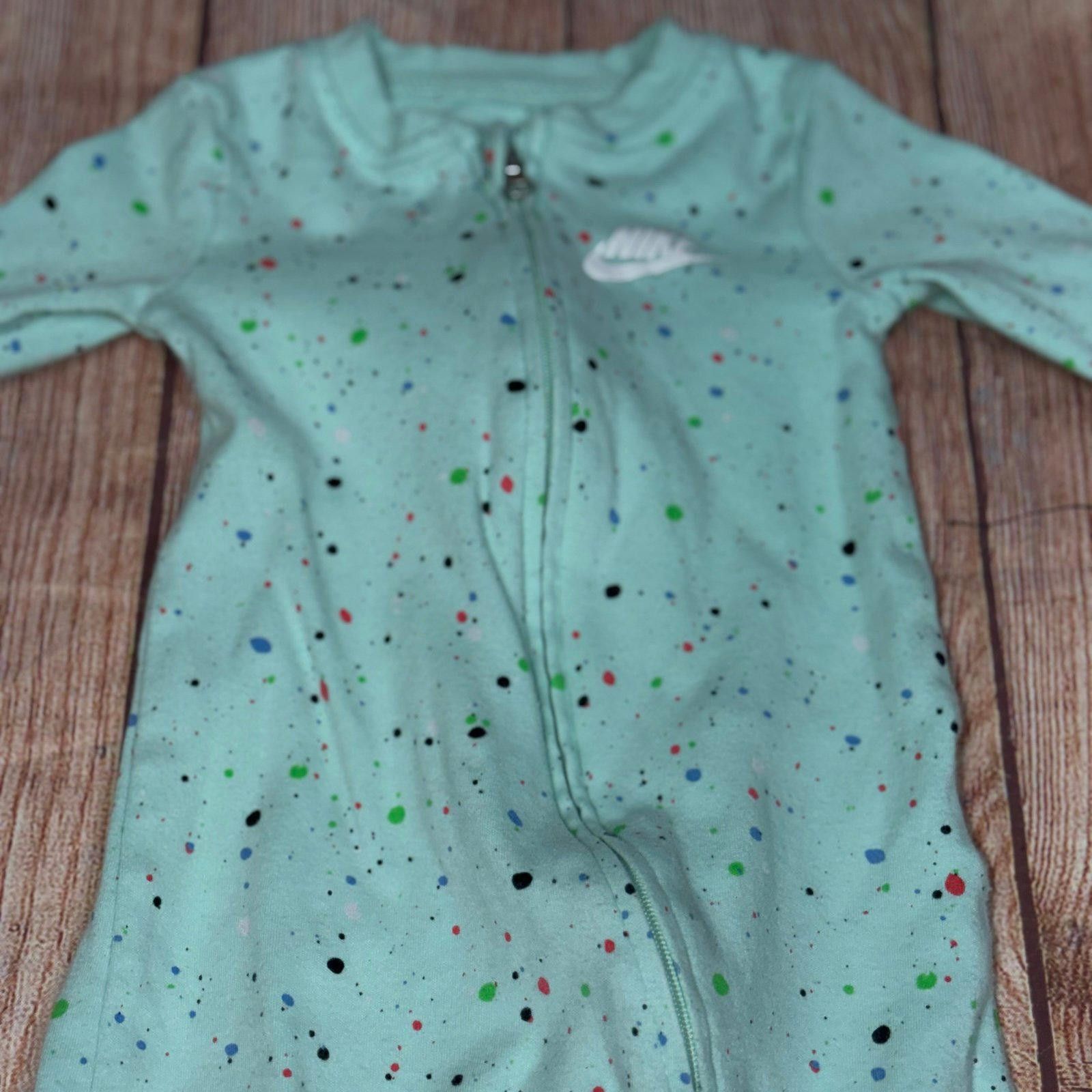 Nike Nike Baby Boy 6 Month Mint Green Speckle Zip-Up Sleeper Size ONE SIZE - 2 Thumbnail