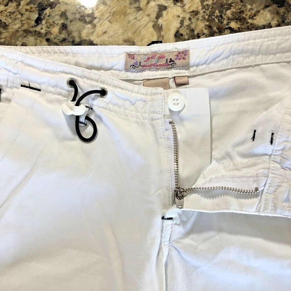 Other Size 1 Y2 Blu Womens Capri White Adjustable Waist Cargo Size 28" / US 6 / IT 42 - 2 Thumbnail