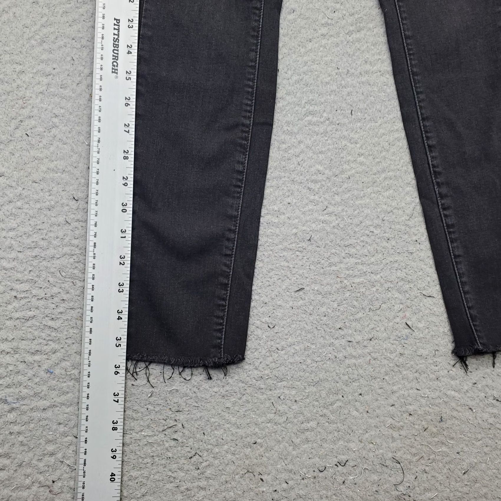 Paige Paige Verdugo Ankle Jeans Womens 24 Black Stretch Distressed Streetwear Raw Hem Jeans Size 42" / US 20 - 3 Thumbnail