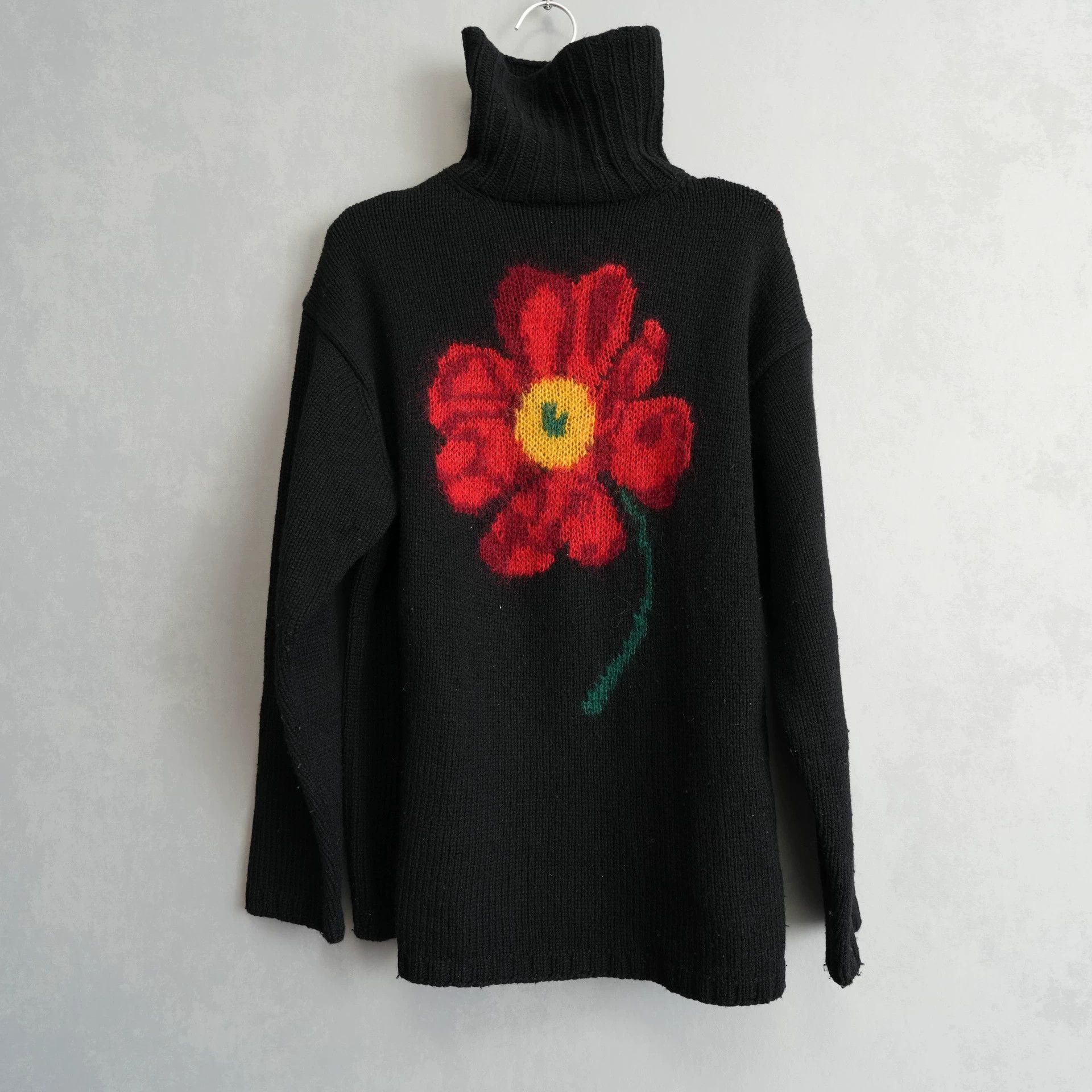 Yohji Yamamoto Yohji Yamamoto 95AW Floral Turtleneck Sweater M Size US M / EU 48-50 / 2 - 4 Thumbnail