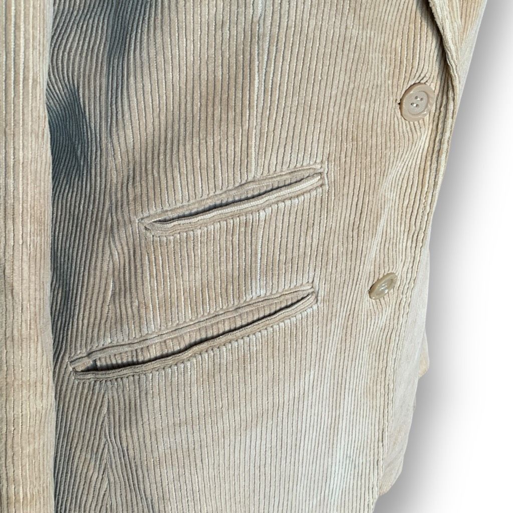 Vintage Vintage Nelson Hall Beige Tailored Corduroy Blazer Jacket Ac Size L / US 10 / IT 46 - 3 Thumbnail