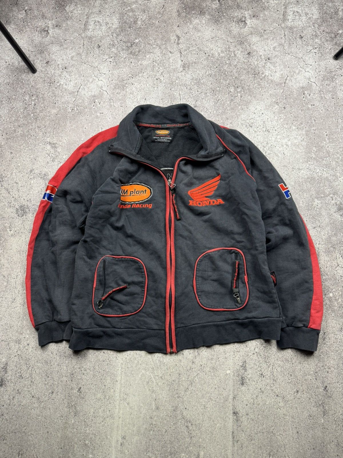 Honda 🔷Vintage Honda Racing Track Zip Jacket 90s Faded Japanesse🔷 Size US S / EU 44-46 / 1 - 1 Thumbnail