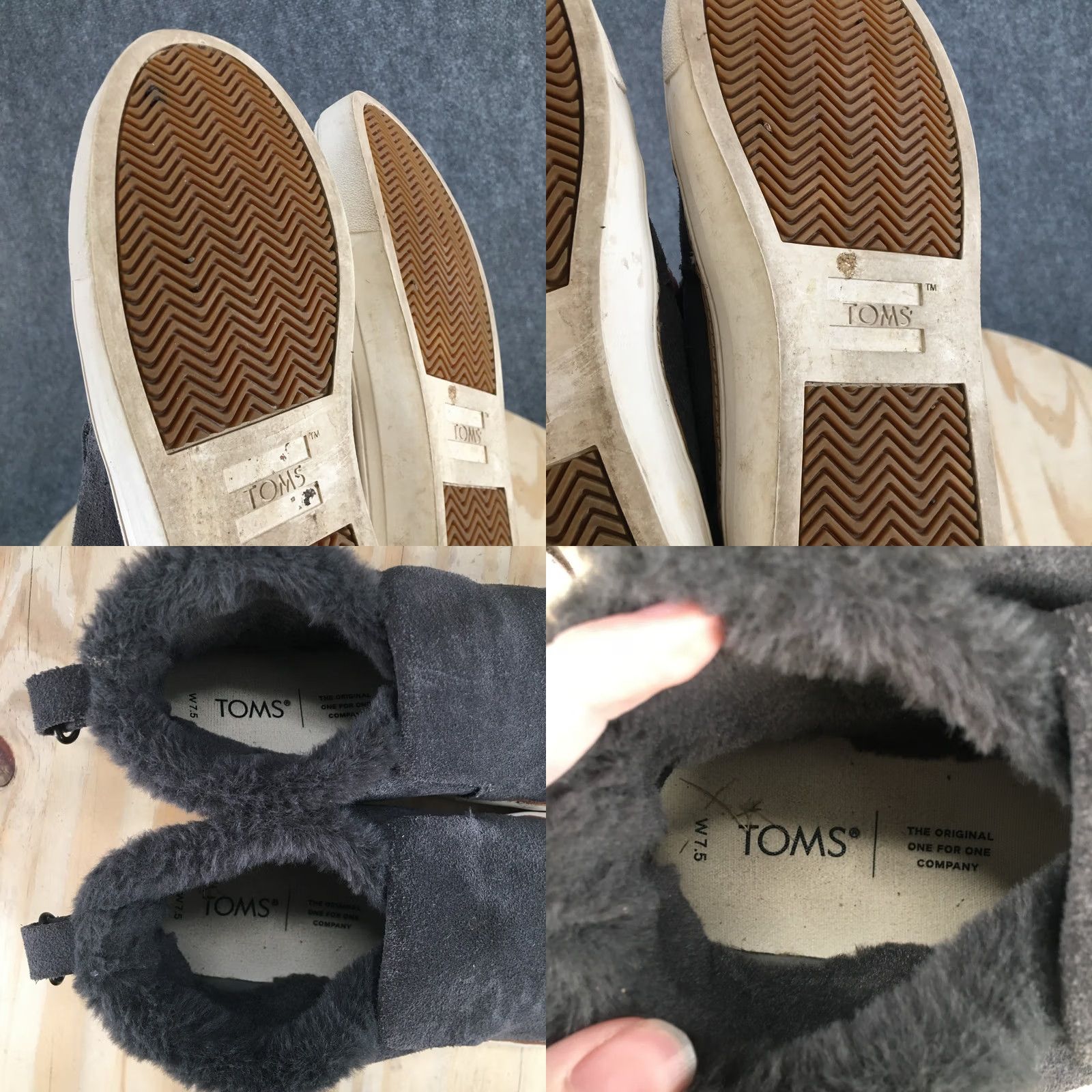 Toms TOMS Shoes Womens 7.5 Paxton Mid Top Slip On Lined Sneakers Gray Suede Casual Shoes Size M / US 6-8 / IT 42-44 - 9 Thumbnail