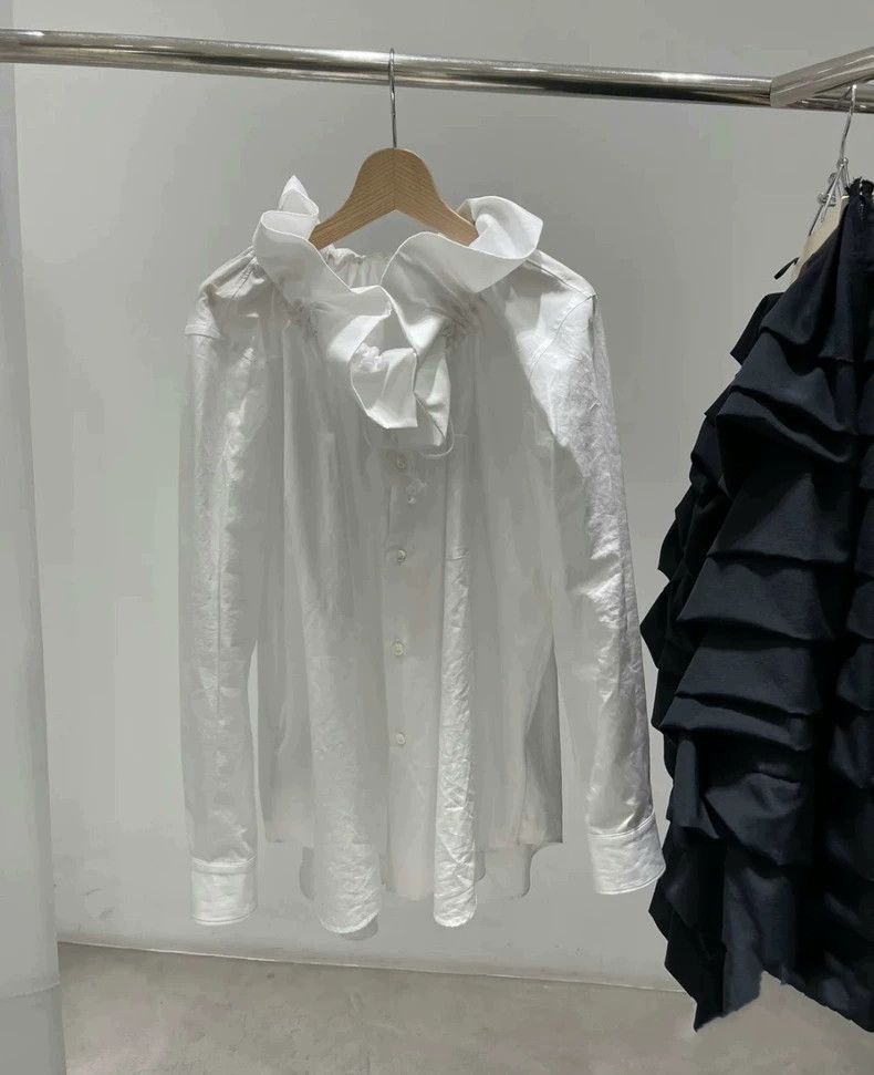 Comme des Garcons Comme Des Garcons Drawstring long-sleeved shirt with pinch Size S / US 4 / IT 40 - 1 Thumbnail