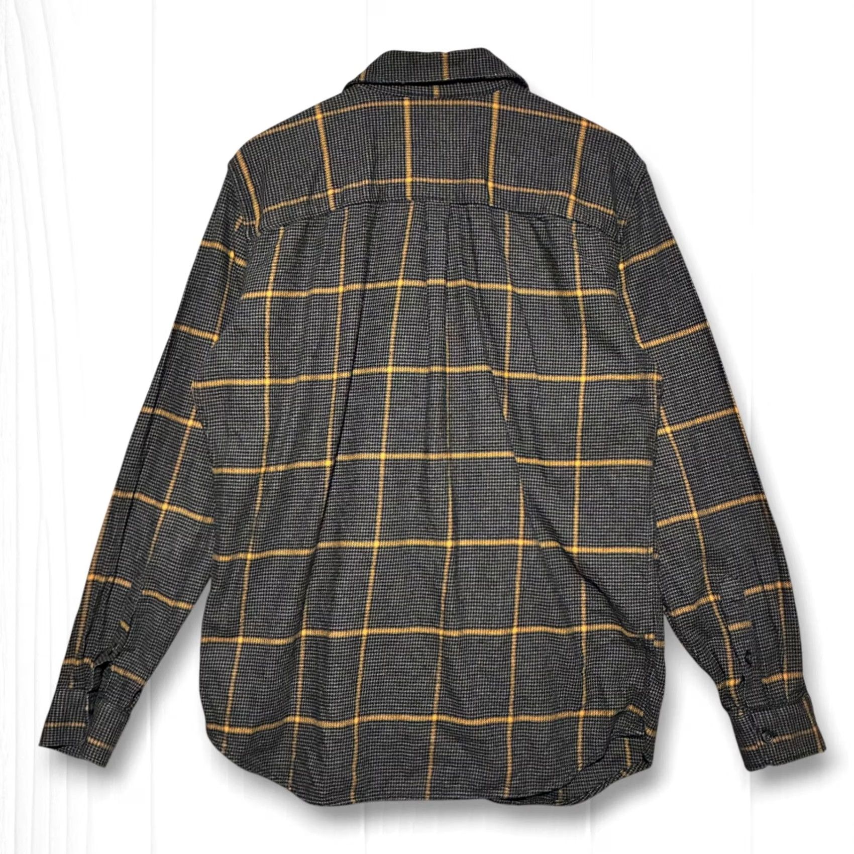 Gap VINTAGE Gap Organic Cotton Houndstooth Windowpane Flannel Shirt Mens M Gray Size US M / EU 48-50 / 2 - 3 Thumbnail