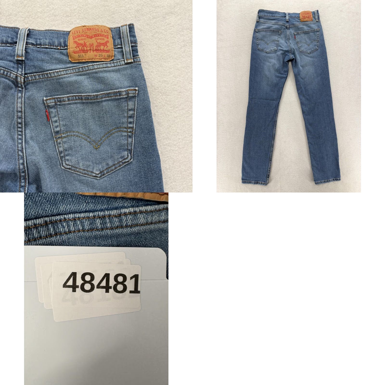 Levi's Levis 511 Jeans Mens 29x32 Blue Medium Wash Slim Straight Stretch Denim Casual Size US 29 - 9 Thumbnail